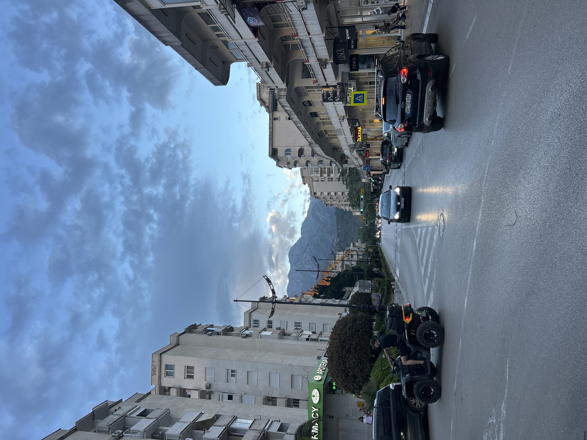 Street scenes captured across Bar, Montenegro during evening hours