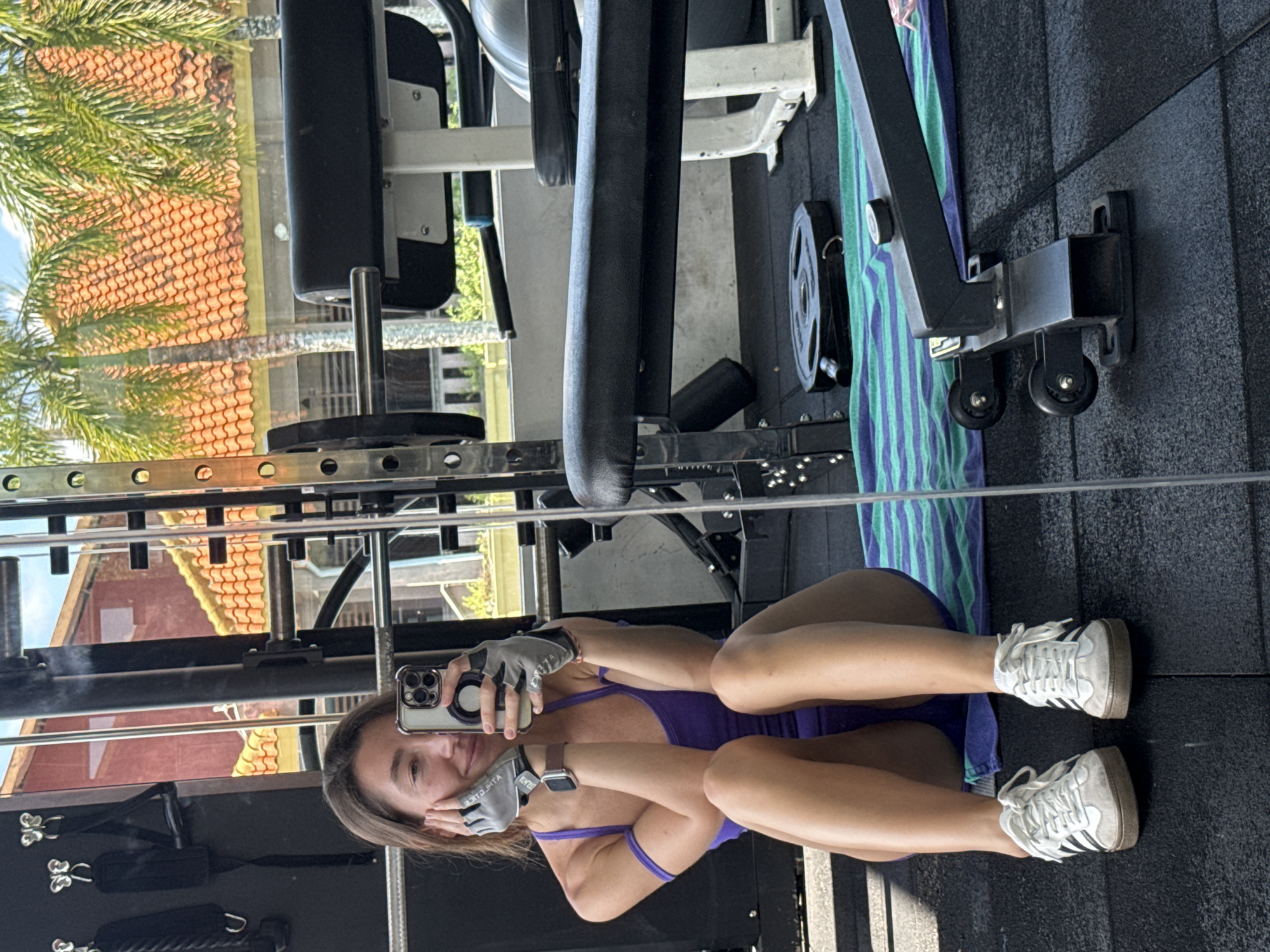 Gym session selfies and workout details, Kuta Selatan