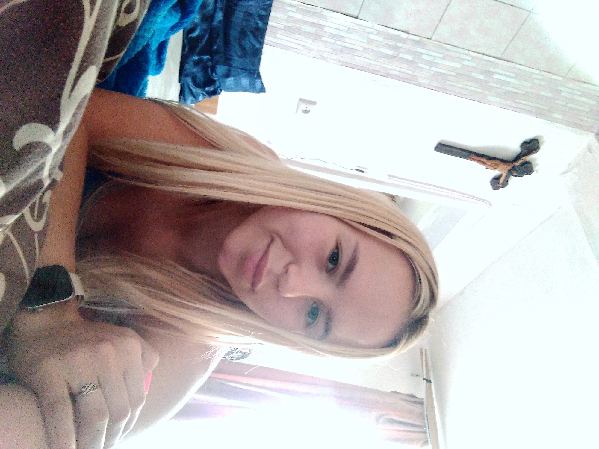 Morning selfie session at home in Radisne, Ukraine
