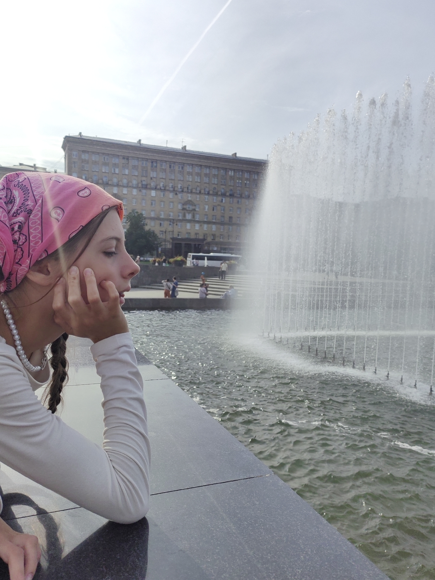 Sunny afternoon at Saint Petersburg's House of Soviets plaza