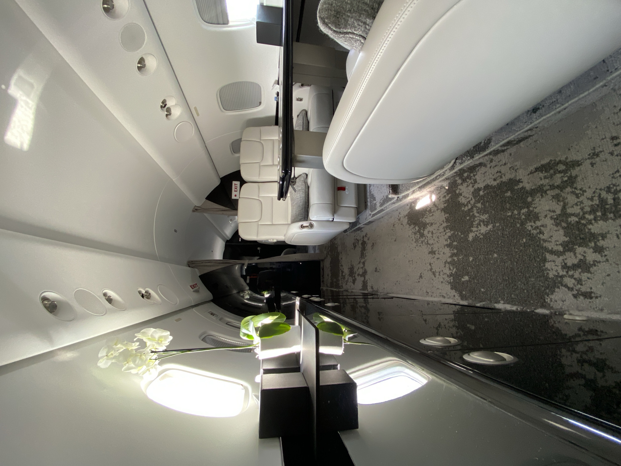 Private jet interior documented in Skulte, Latvia