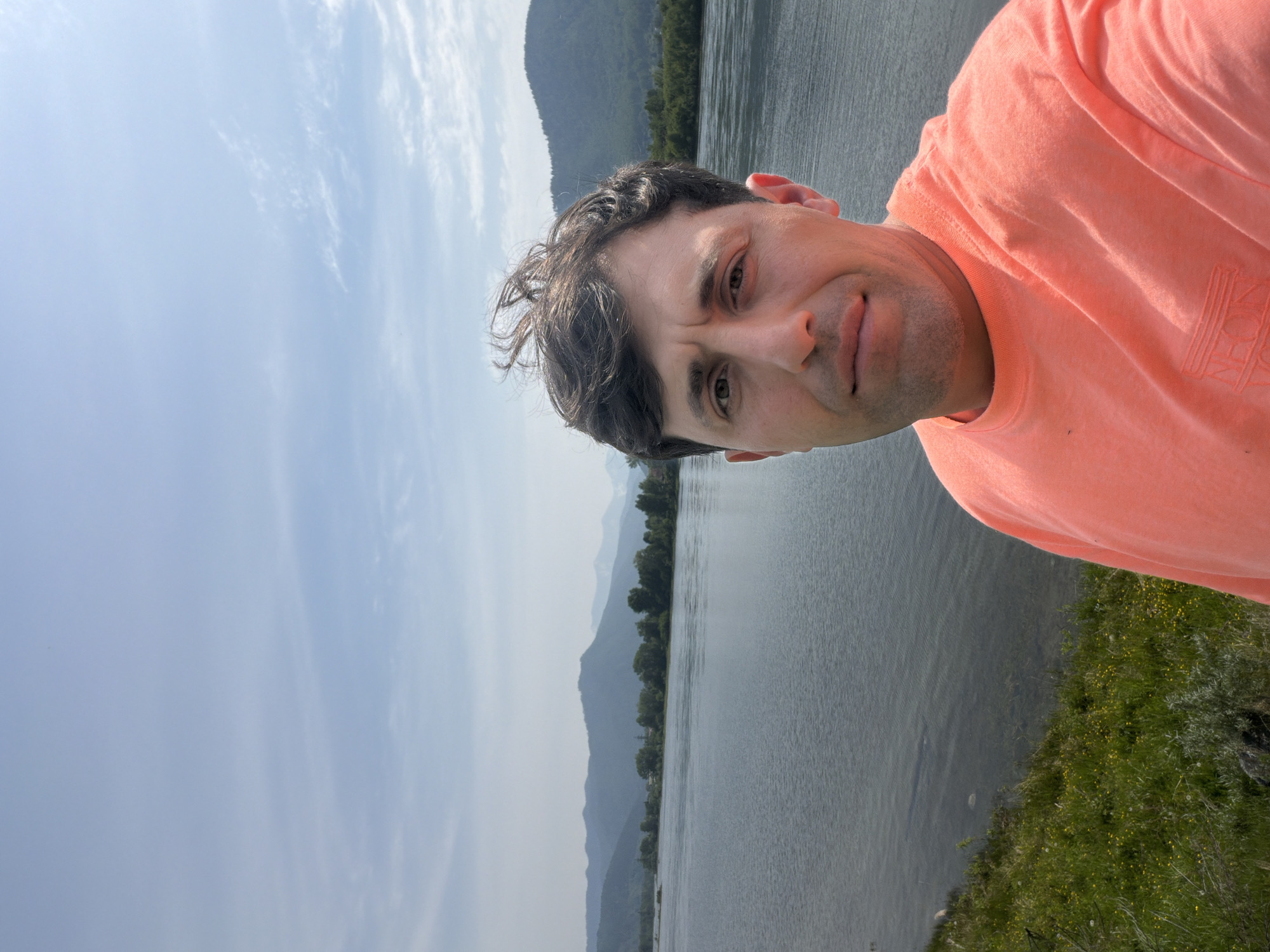 Tourist captures selfie, landscape photos by Siberian river