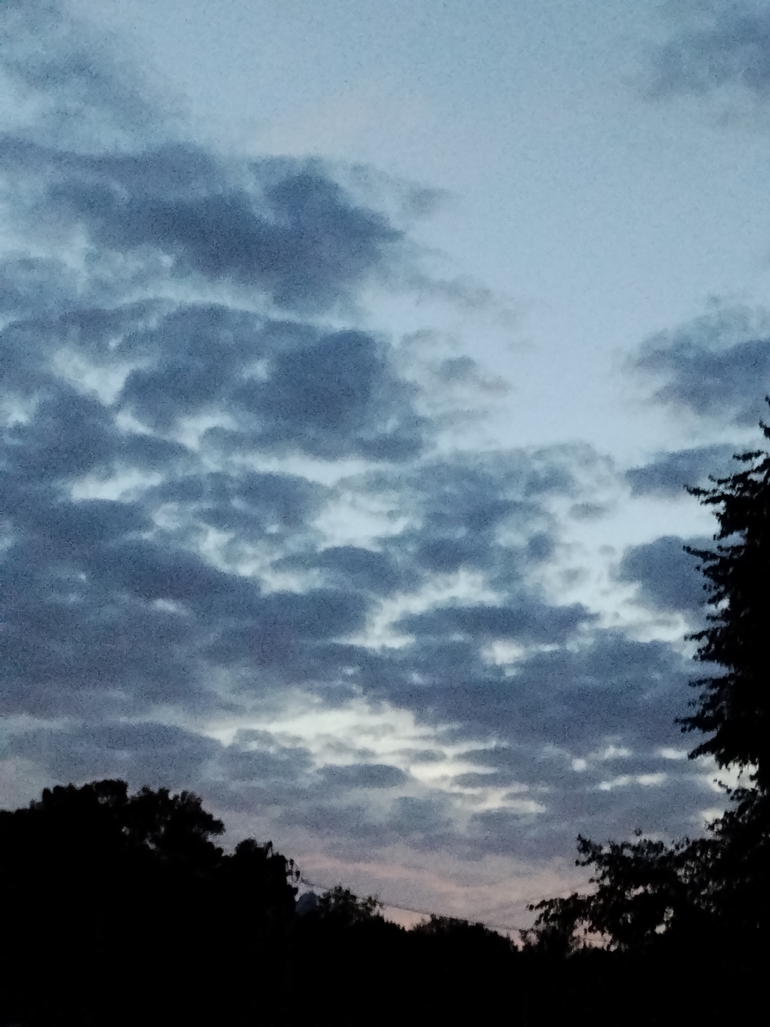 Twilight sky over Ustyvytsia, Ukraine