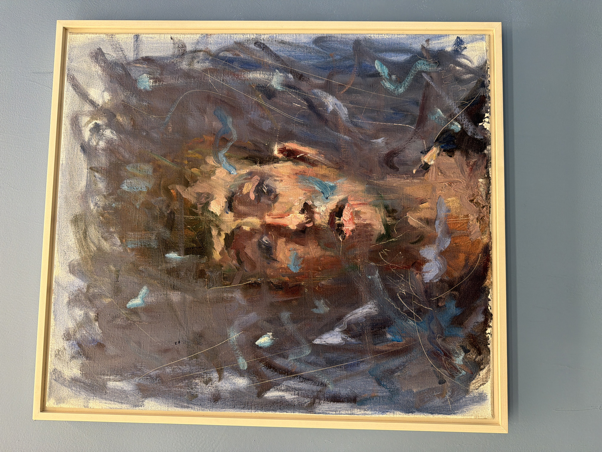 Mixed-media art exhibition browsed across a Tel Aviv gallery