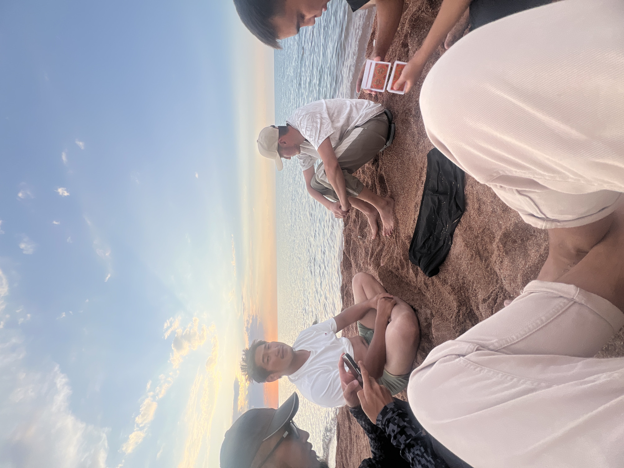 Sunset evening on Issyk-Kul Lake's shore at Kaji-Say