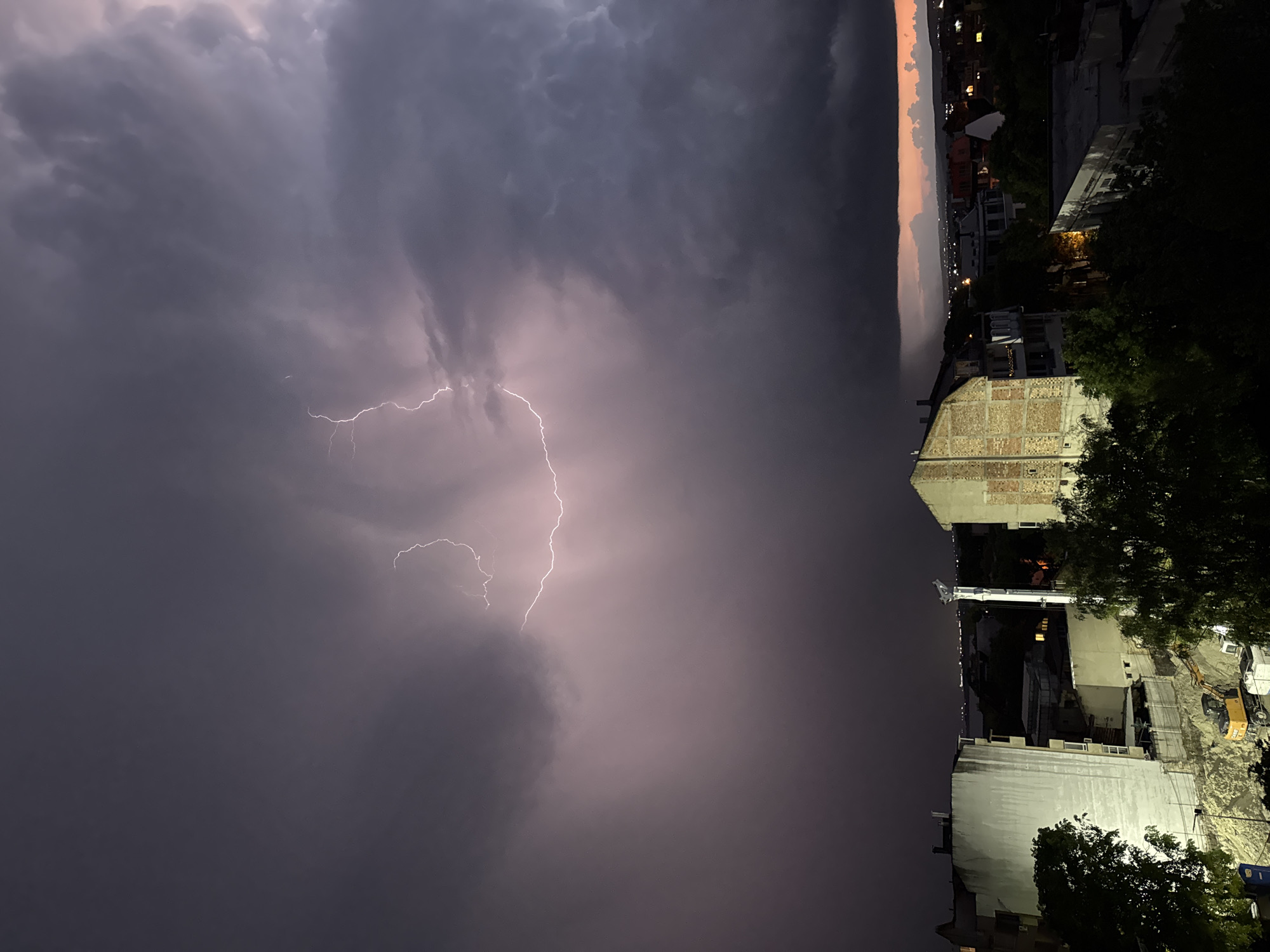 Lightning storm passes over Varna, Bulgaria Saturday evening