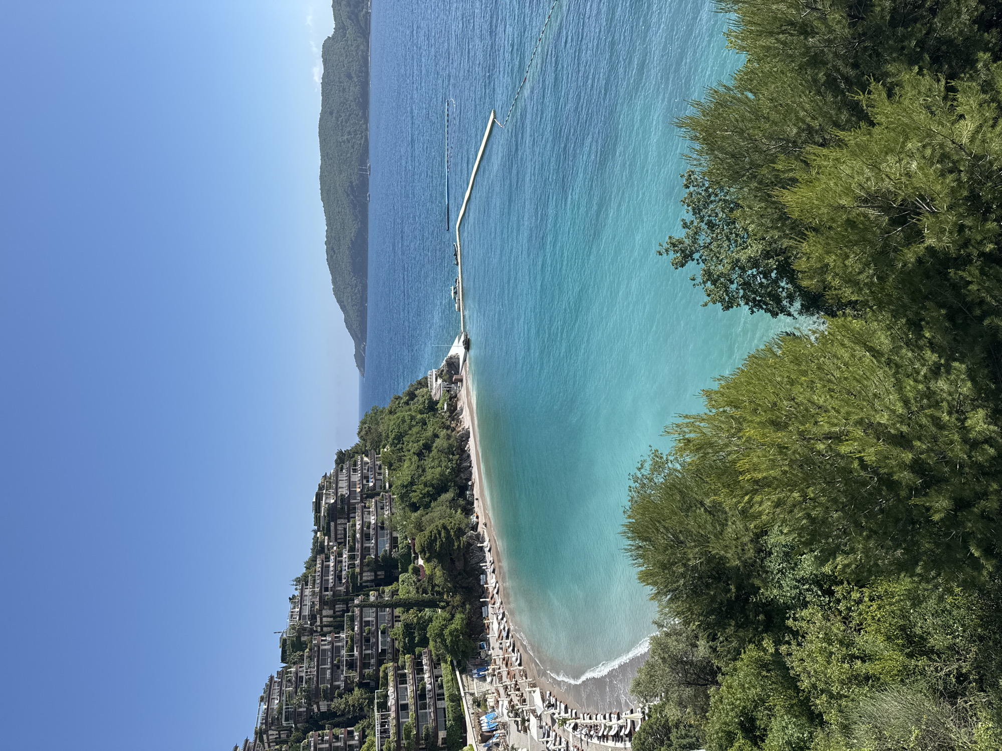 Beach scene documented in Budva, Montenegro coastal area