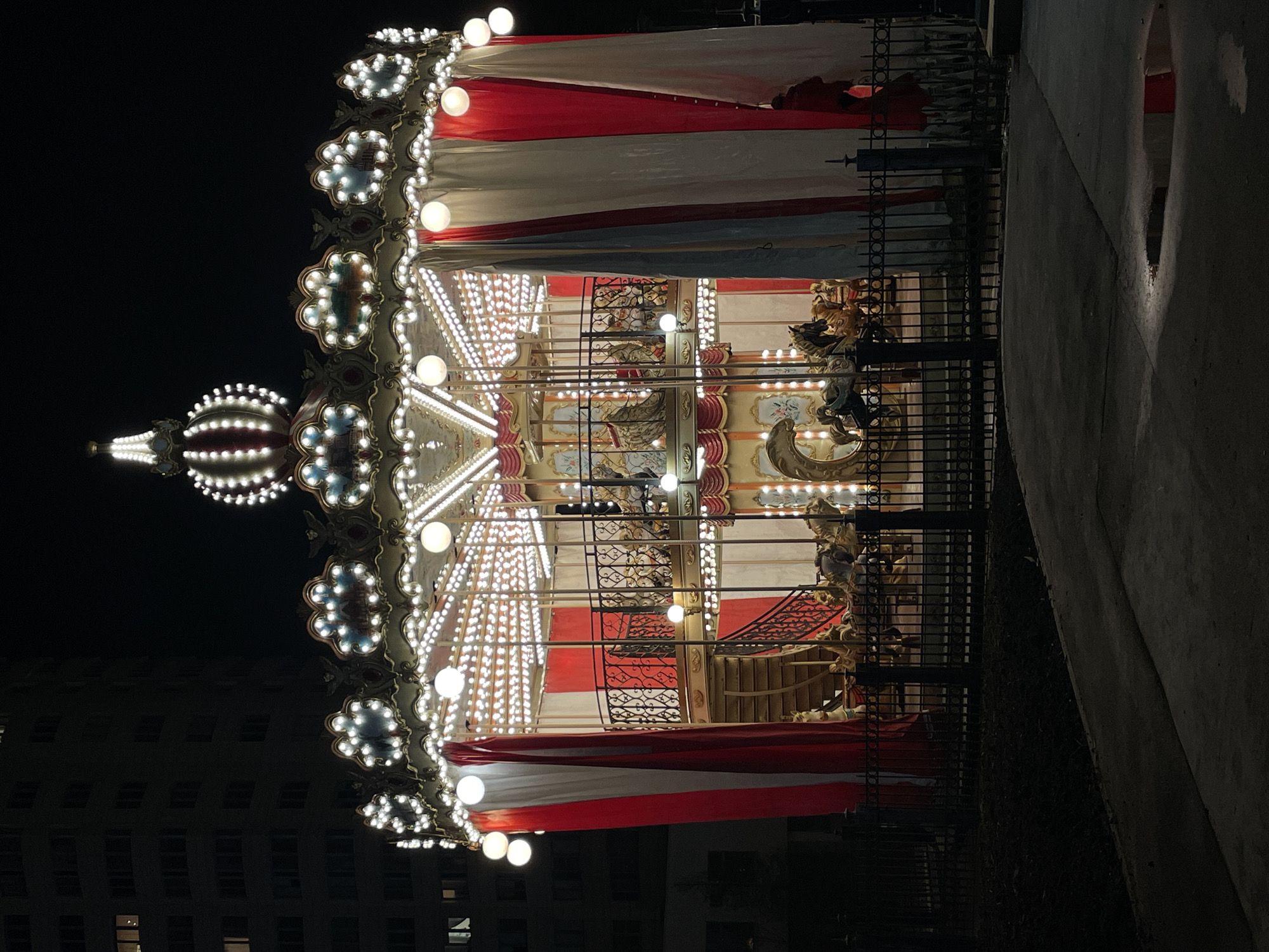 Illuminated carousel spotted at night in Moscow