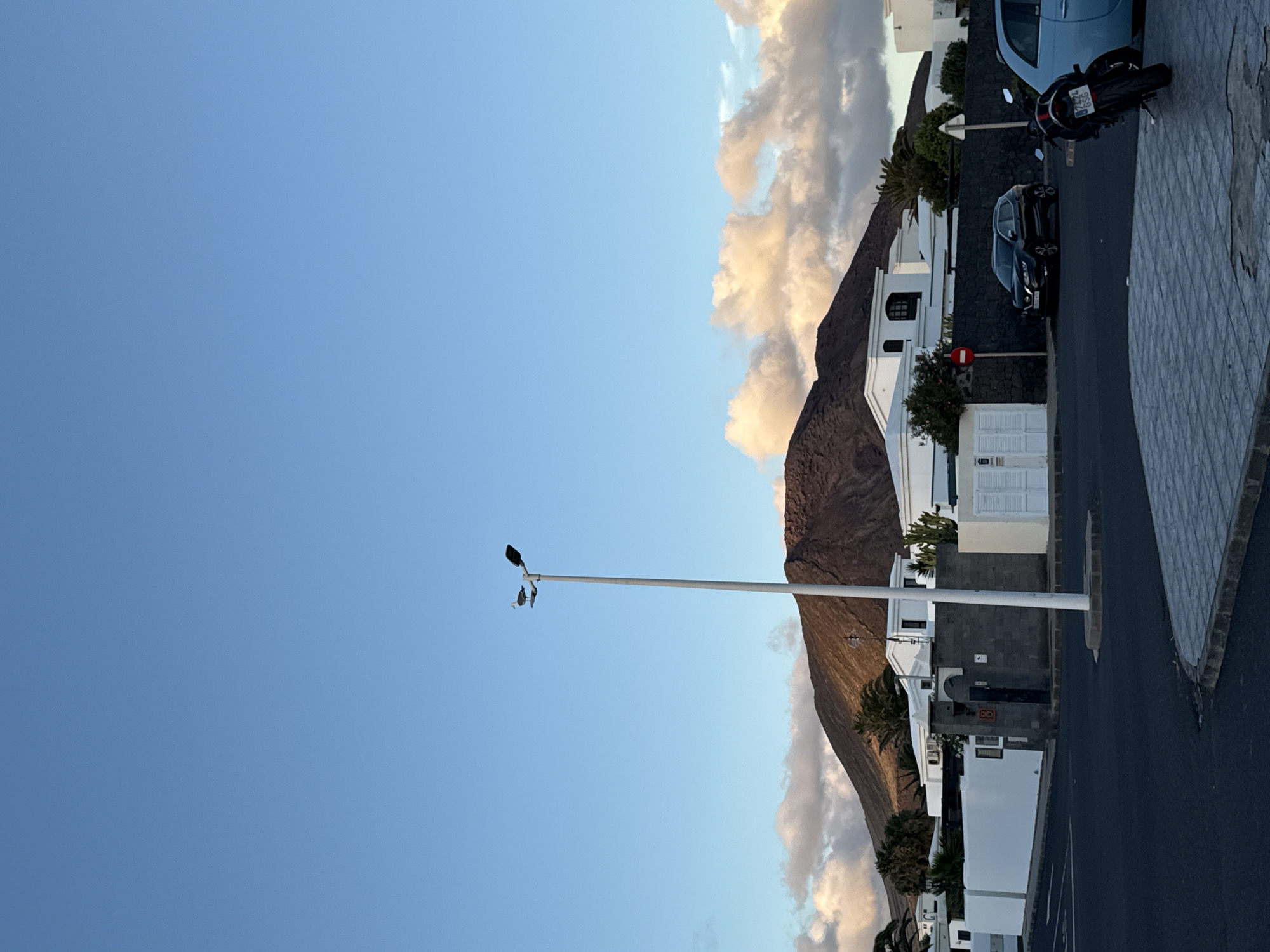 Clear evening captures Yaiza's volcanic landscape and white architecture