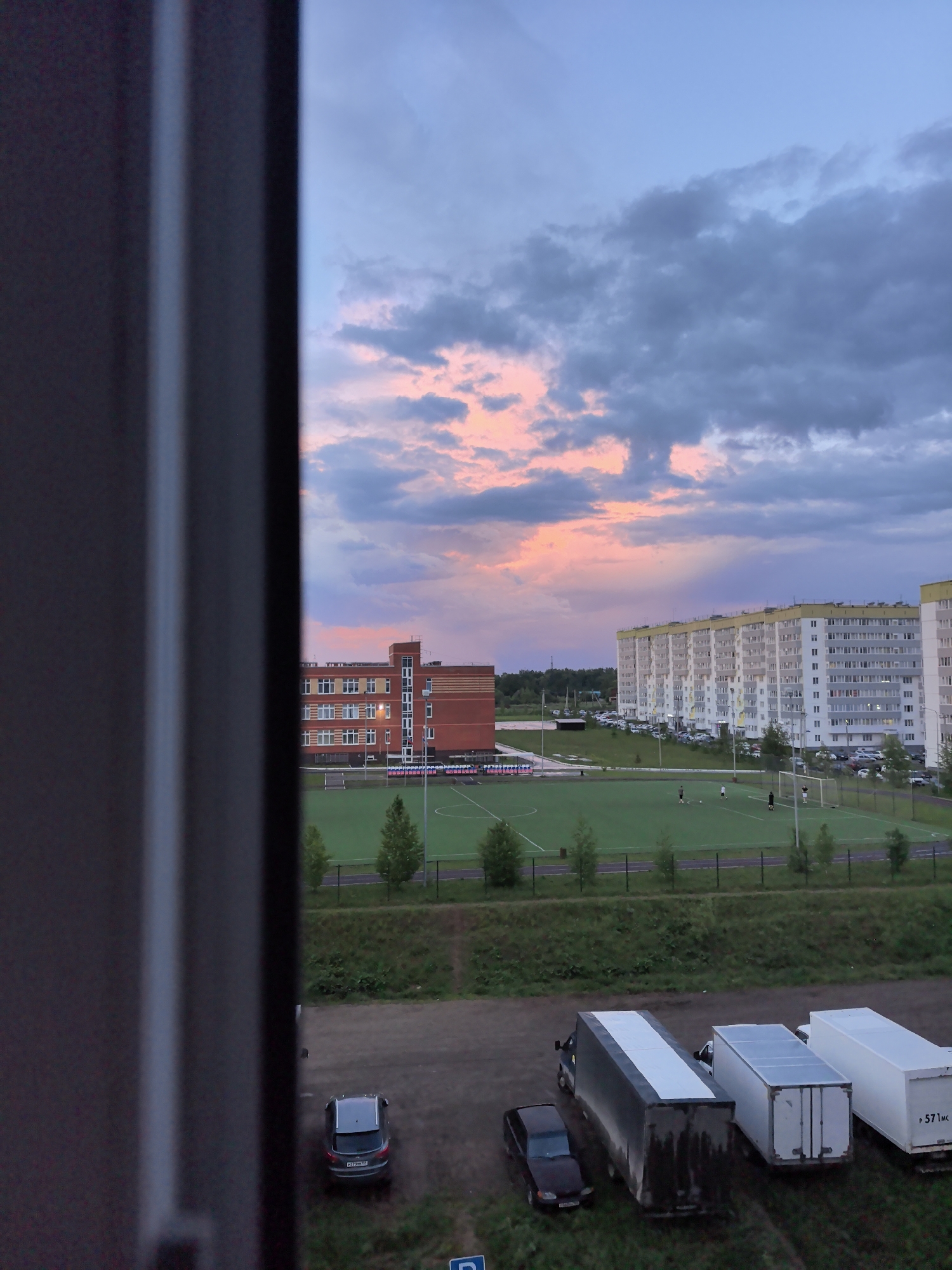 Evening scenes captured in Фролы residential area, Russia