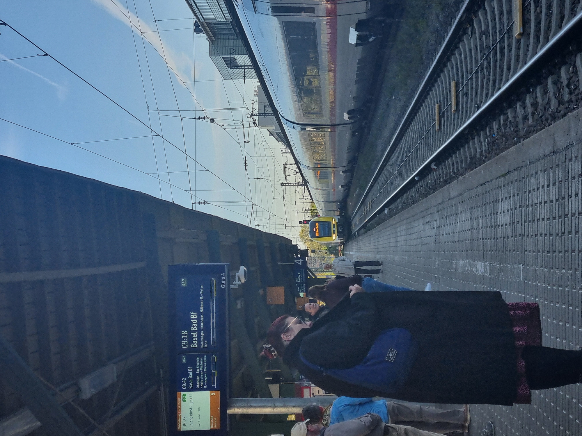 Morning scene captured at Freiburg train station platform