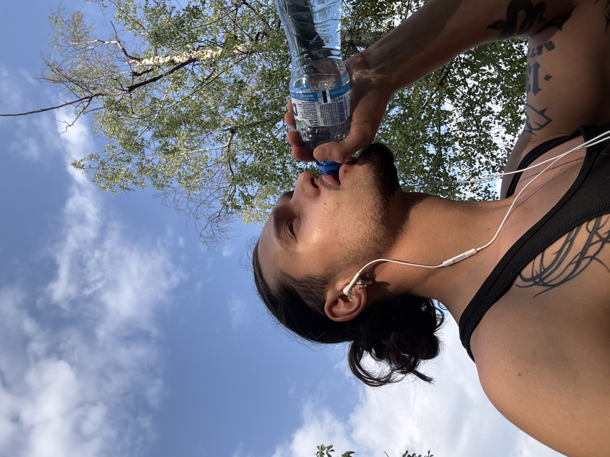Taking a breather outdoors in Sofia, summer afternoon.