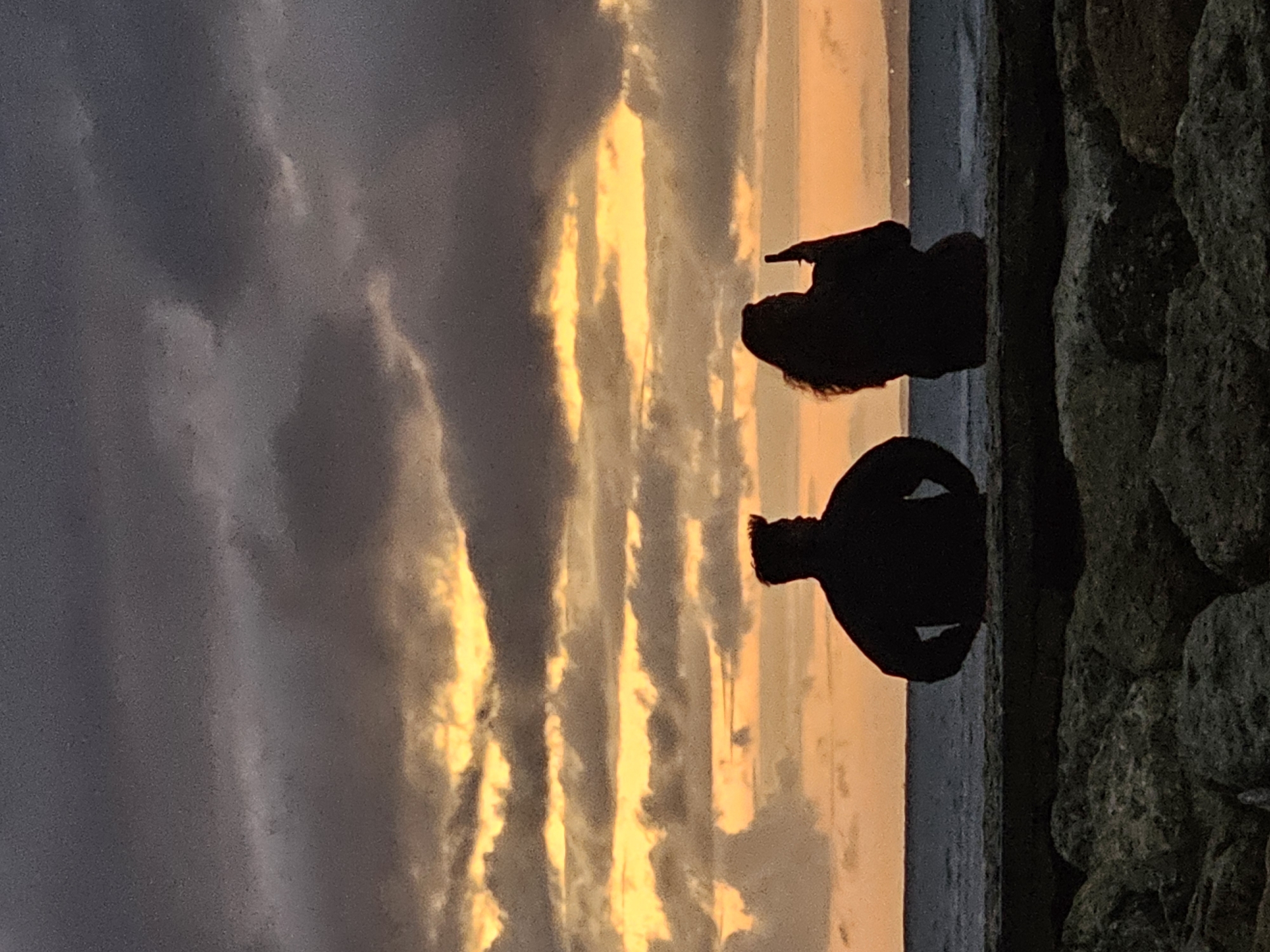 Cloudy sunset draws people to Sanur Beach, Denpasar