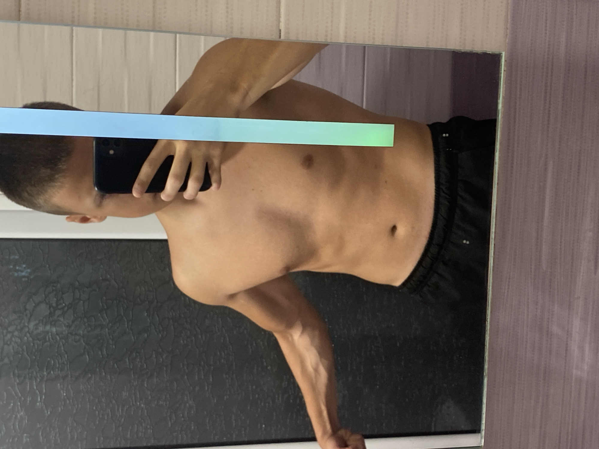 Mirror selfie series, same outfit, same spot, slight pose variations
