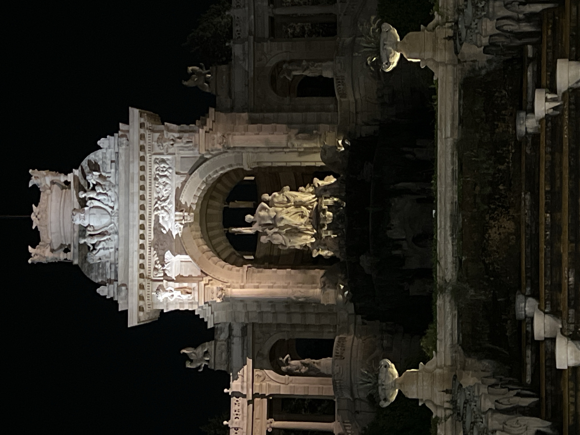 Marseille landmarks and streets at night