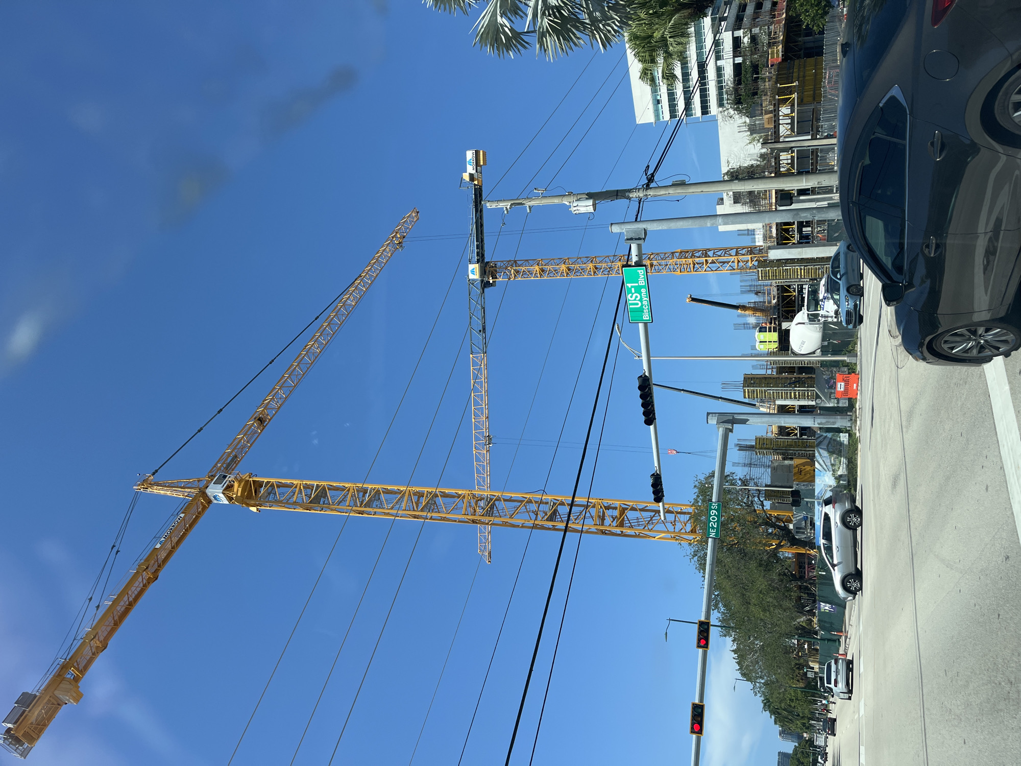 Street-level view outside Aventura Hospital on a sunny afternoon
