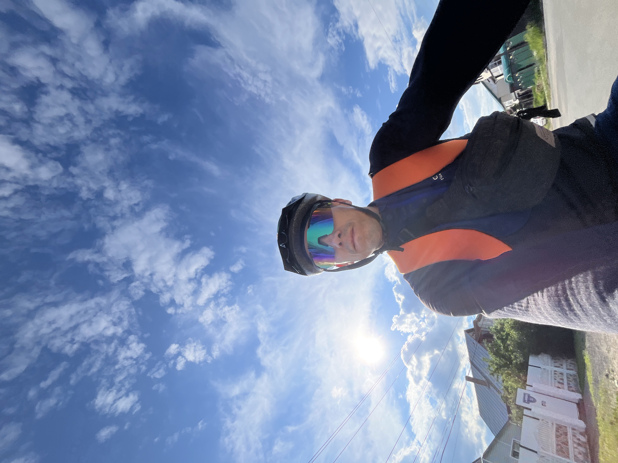 Cyclist takes selfies on dirt roads in Chaikovsky