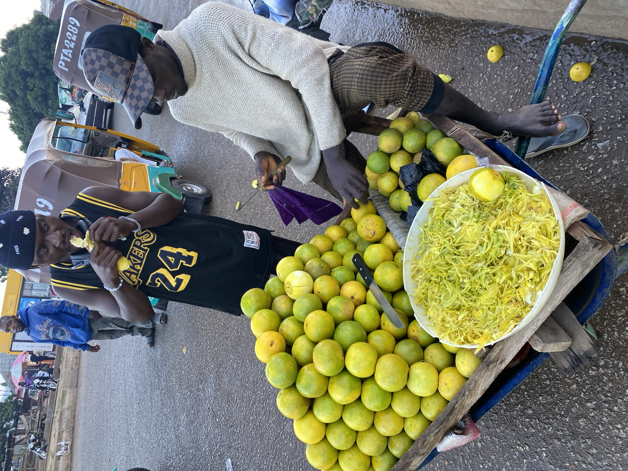 Roadside market activity in Bukuru, Nigeria