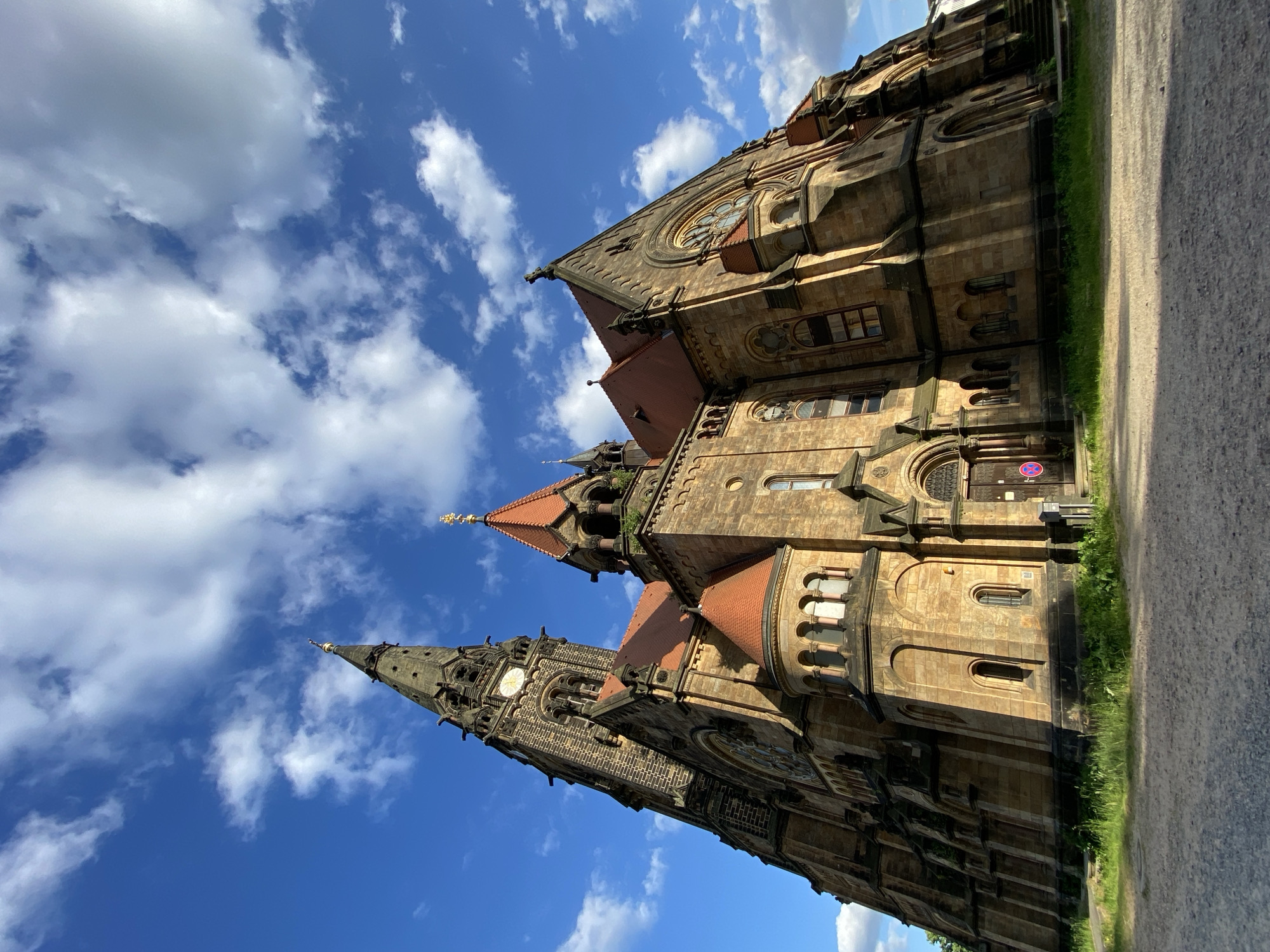 Tourist photographs Dresden's historic churches in brief walking tour
