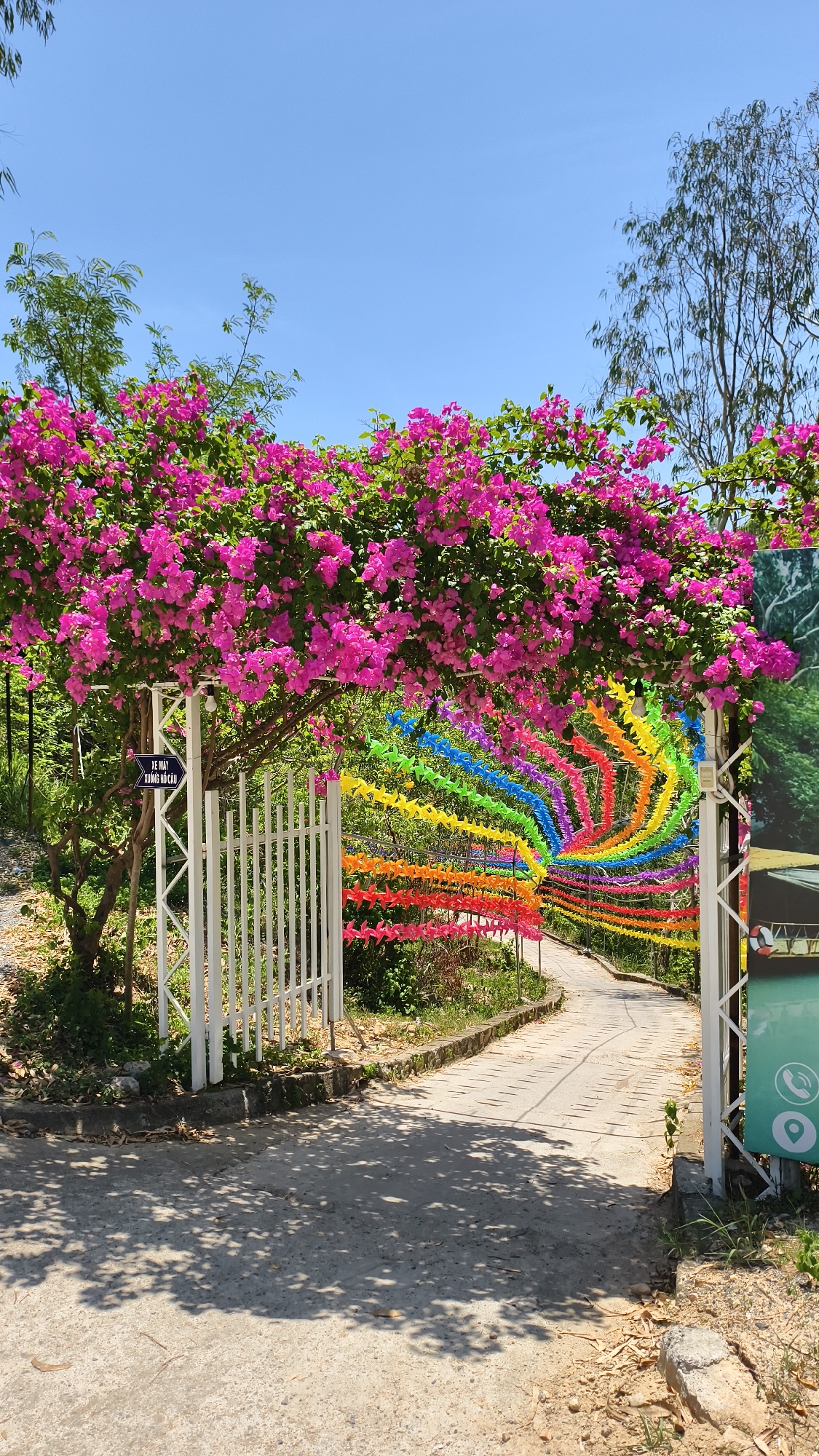 Colorful garden park with pinwheels and flowers in Nha Trang