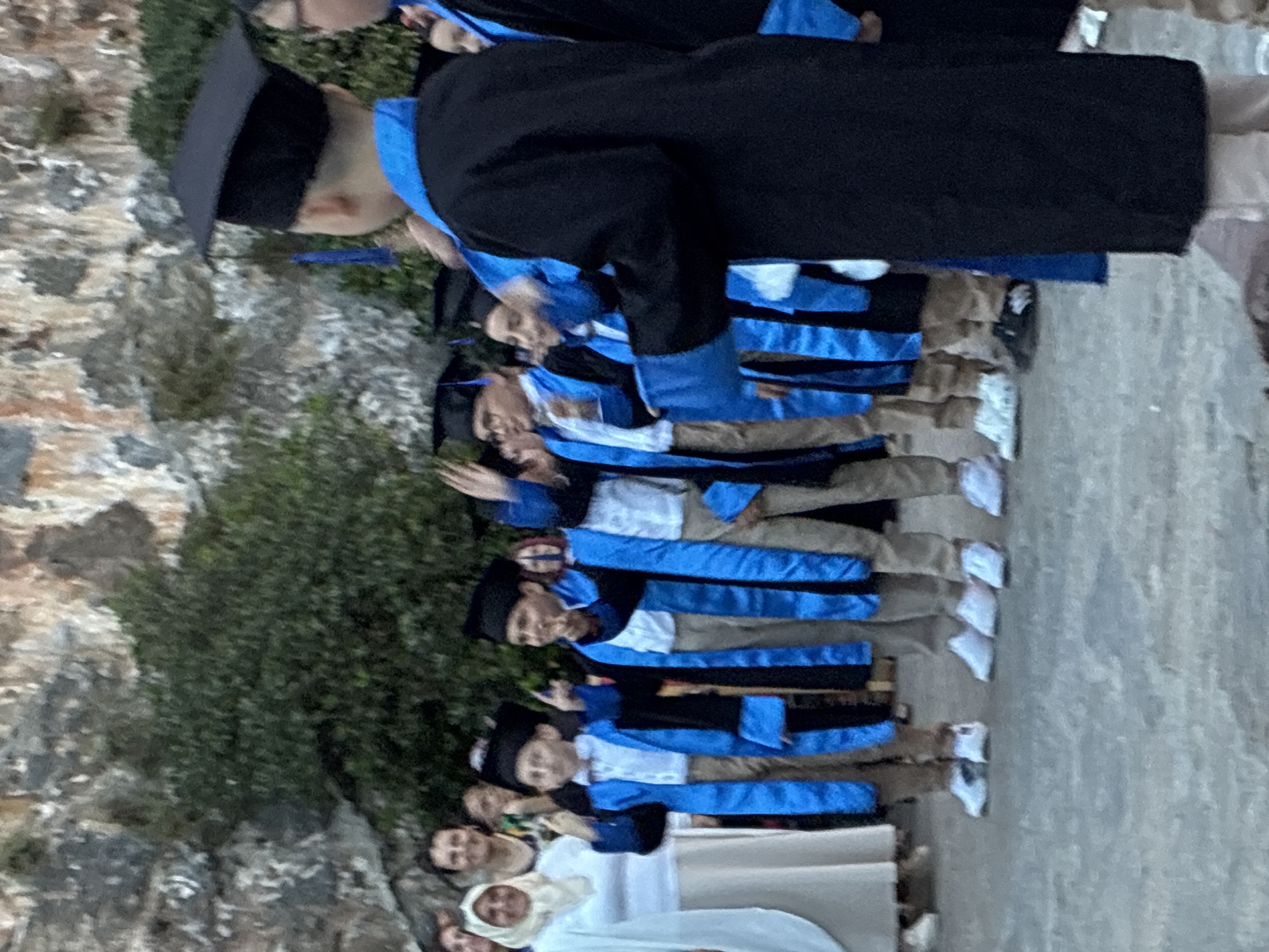 Graduation ceremony held at historic Alanya Castle at dusk