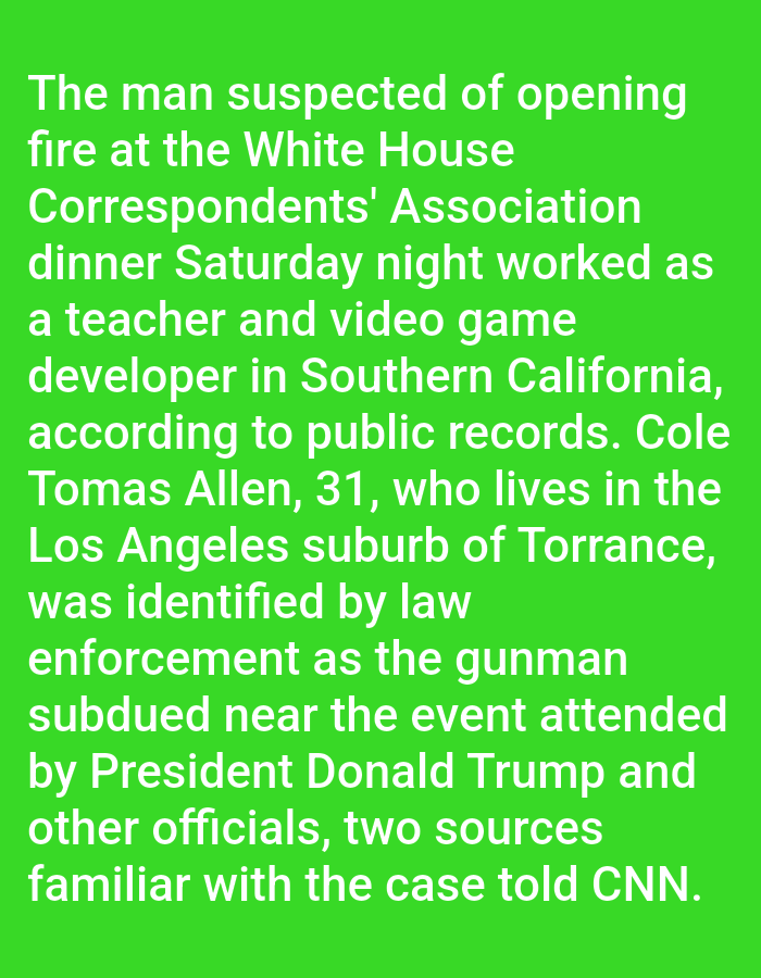 Gunman opens fire at White House Correspondents dinner, Trump evacuated