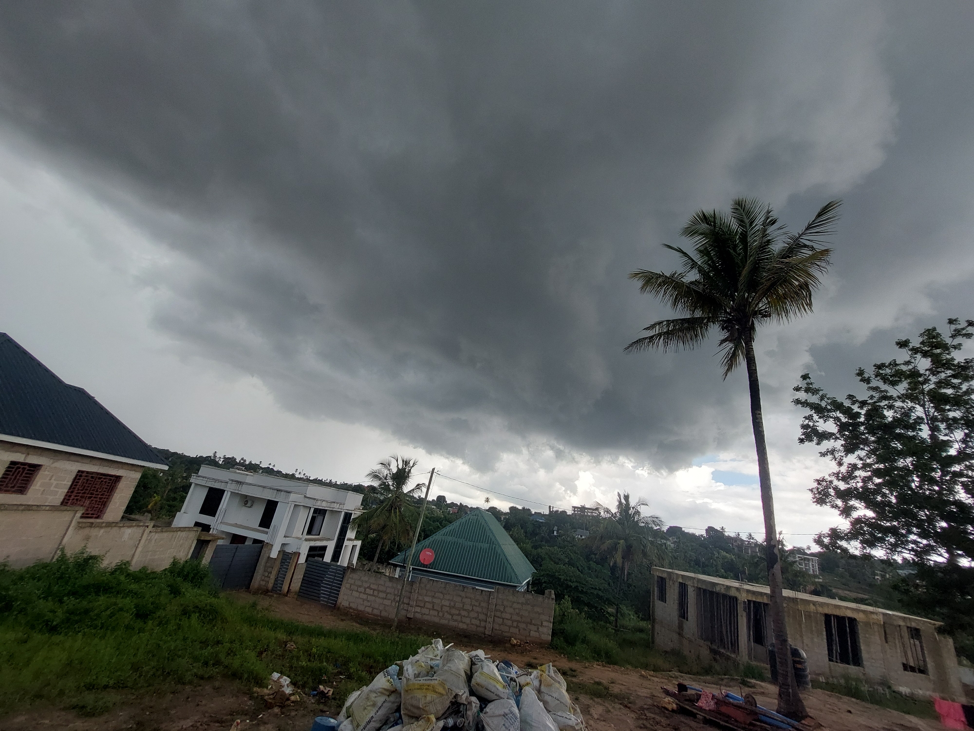 Morning Life in Dar es-Salaam Under Stormy Skies