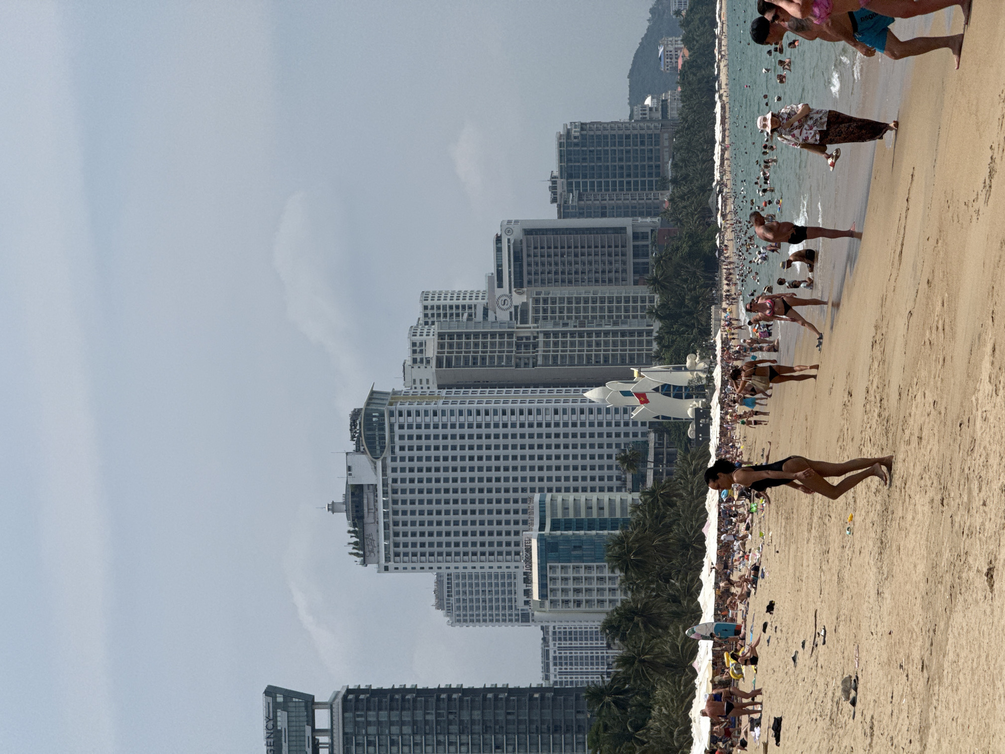 Morning beach activity documented in Nha Trang, Vietnam
