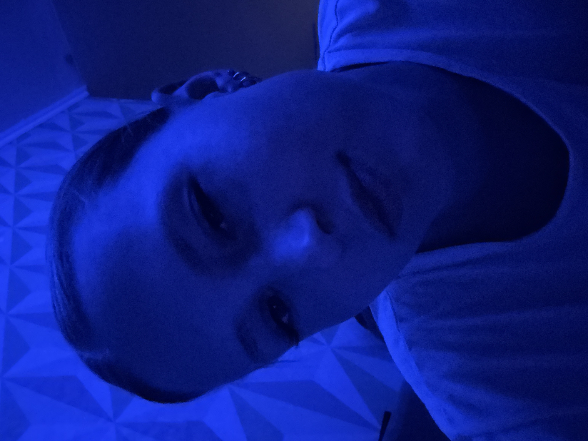Domestic gathering documented in Chaikovsky home with blue lighting