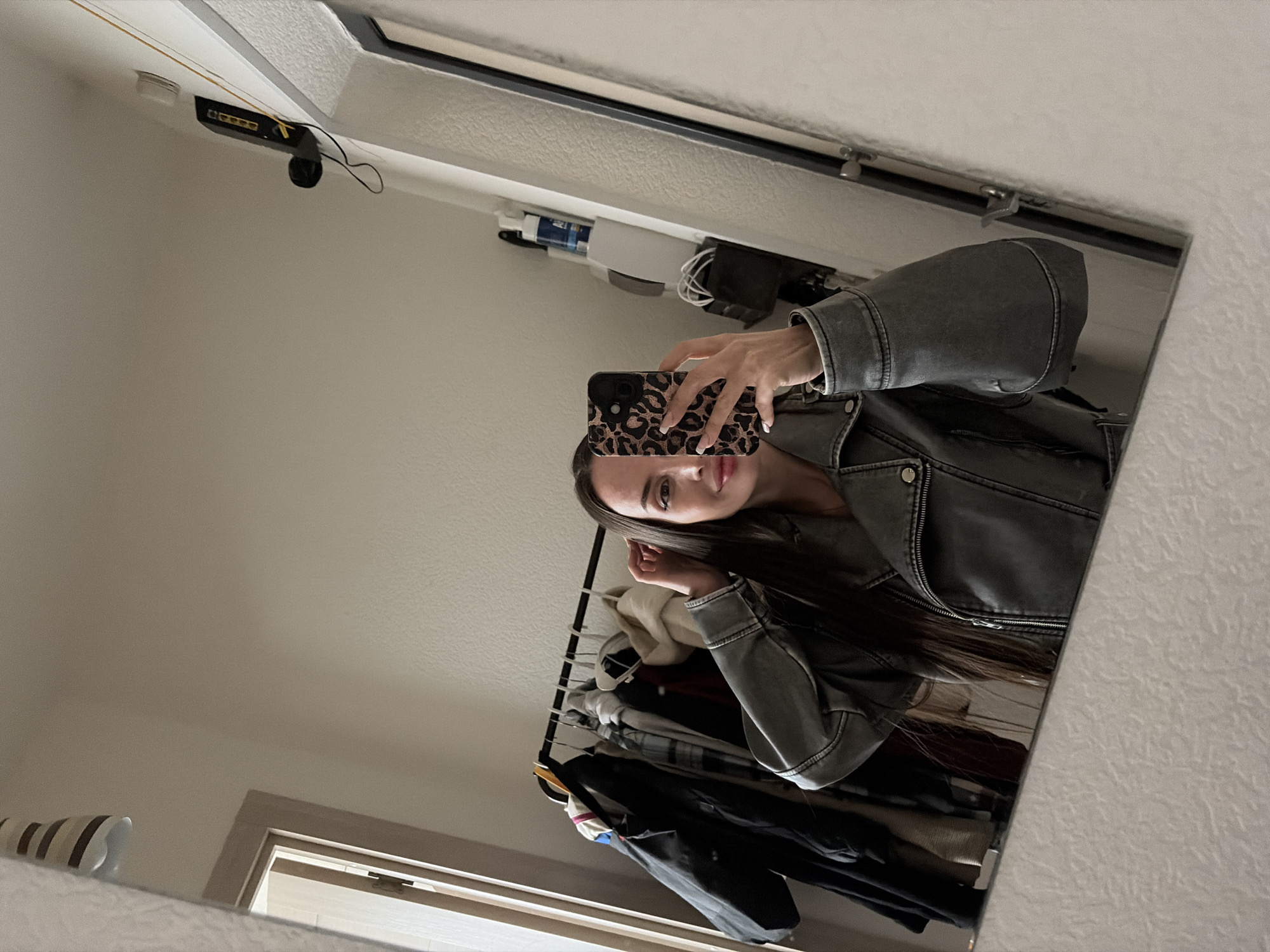 Mirror selfie in a hallway near St. Petersburg