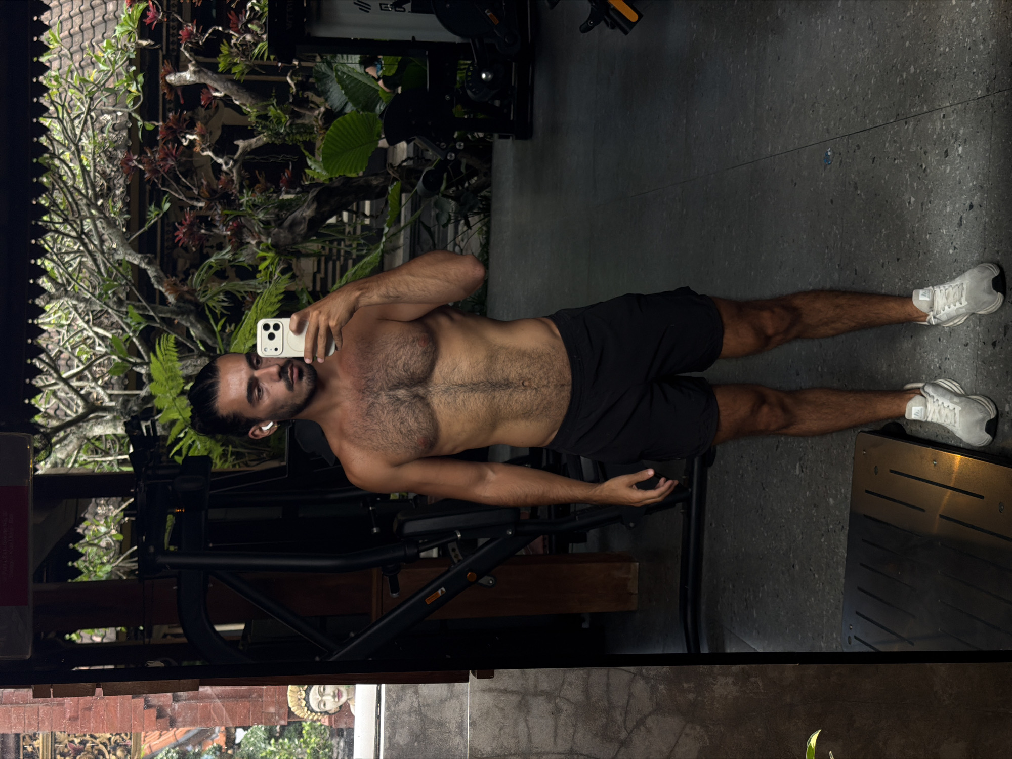 North Kuta koi pond and gym selfie captured early morning