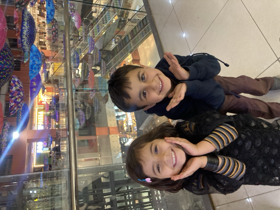 Children photographed at Quetta shopping mall during evening visit