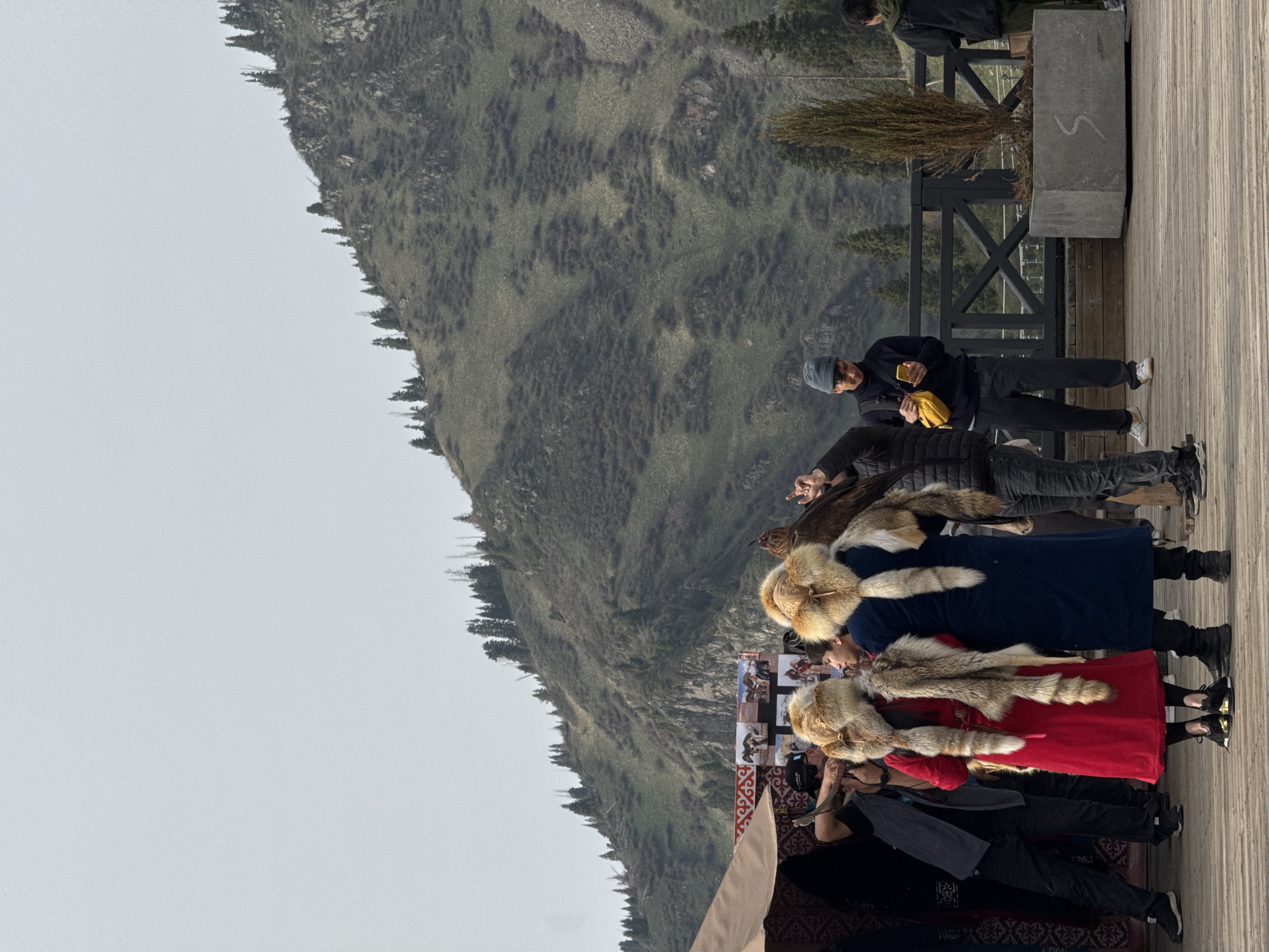 Crowds gather at Almaty mountain resort on overcast day