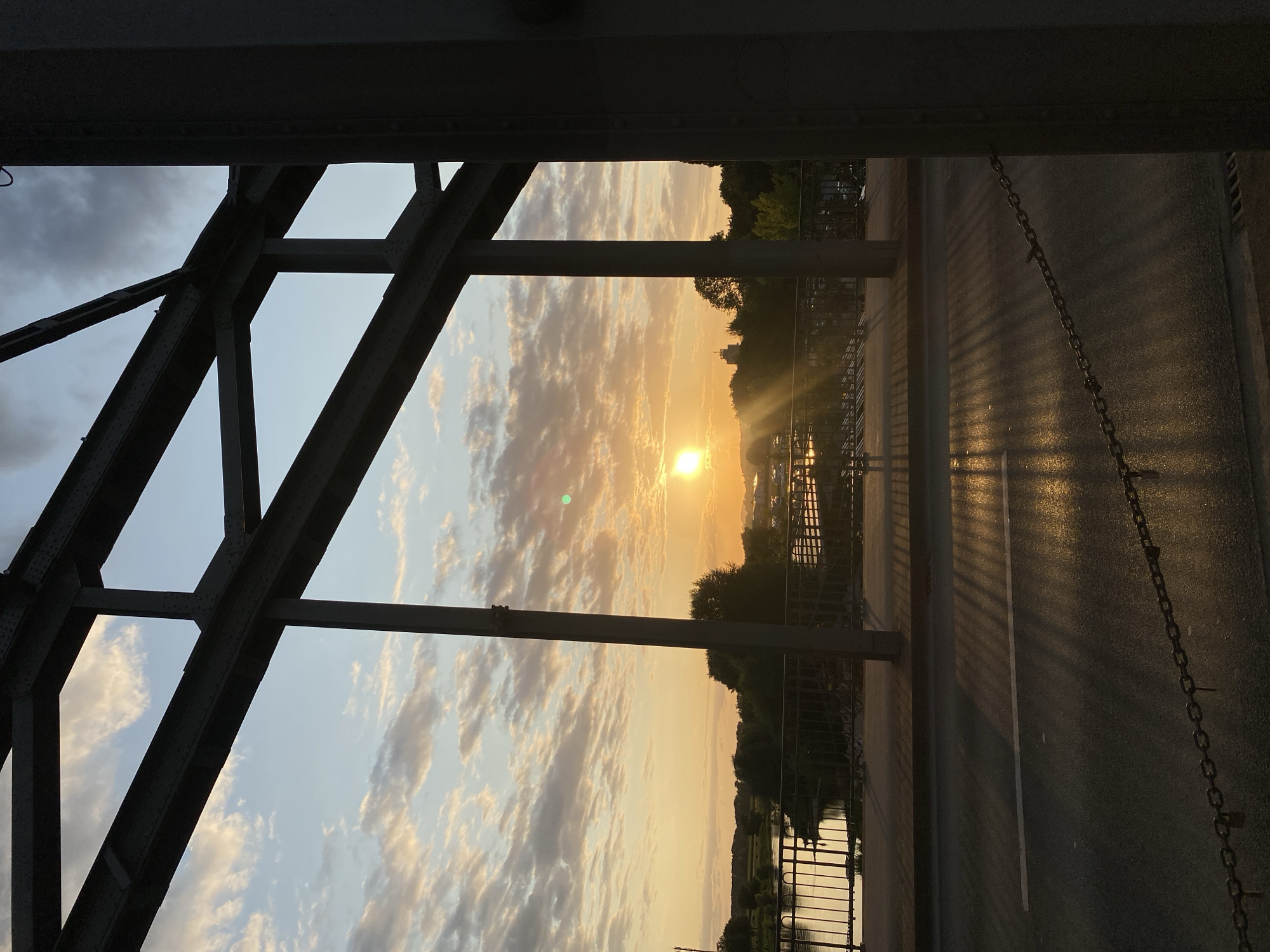 Sunset evening along the Weser River in Rinteln