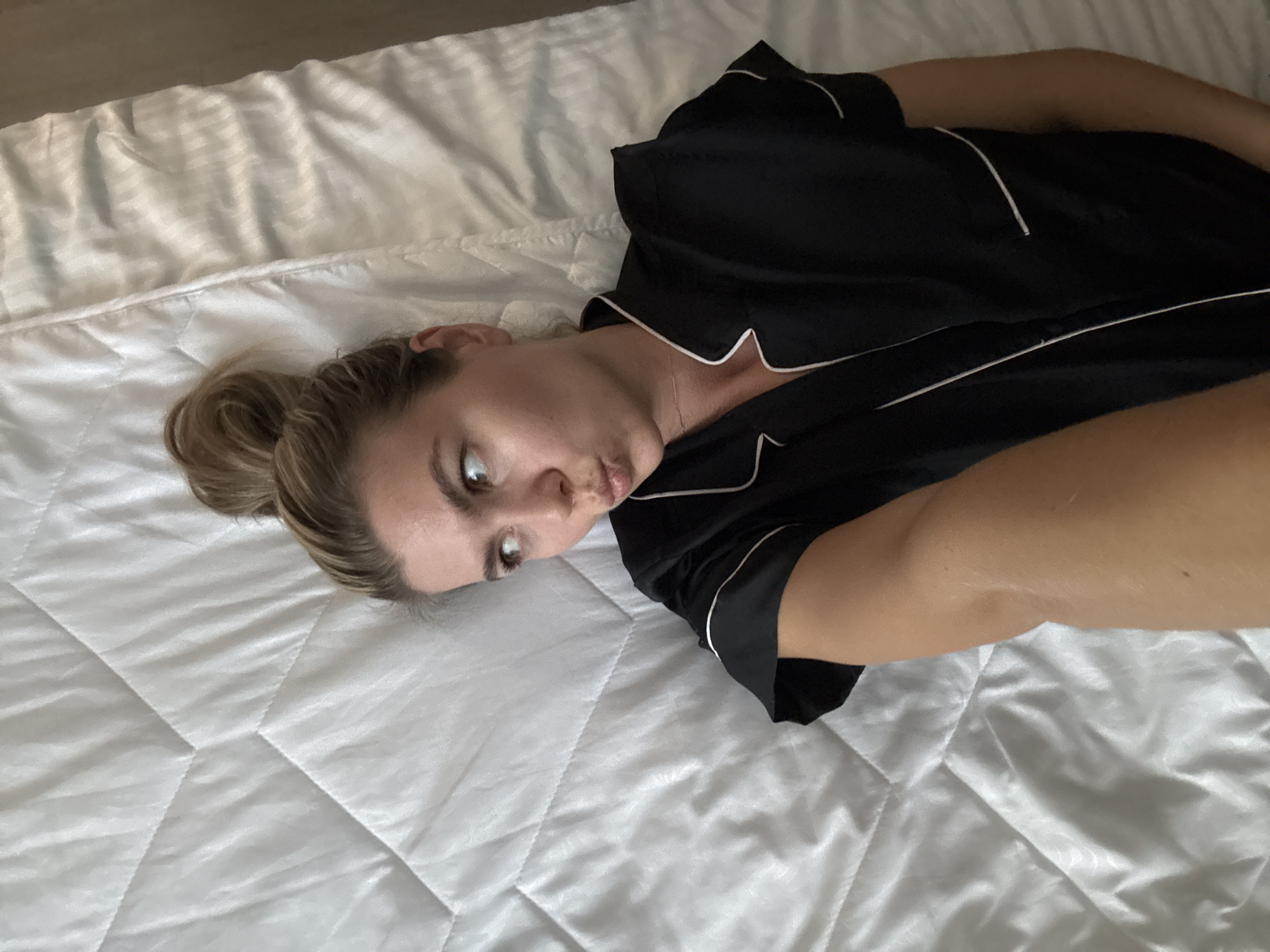 Lazy afternoon in: takeout spread and bedroom selfies