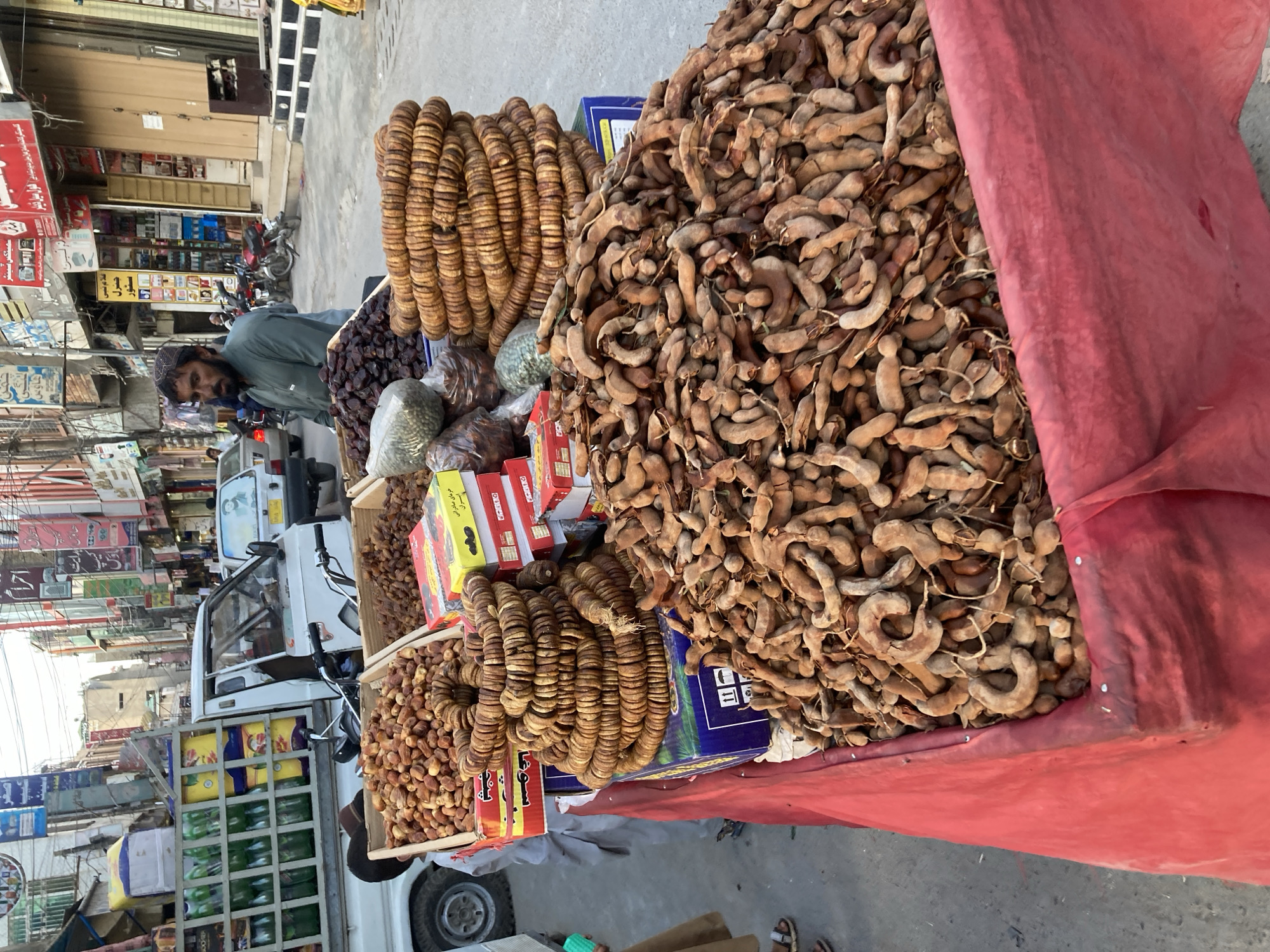 Street vendors sell dried fruits in Quetta, Pakistan