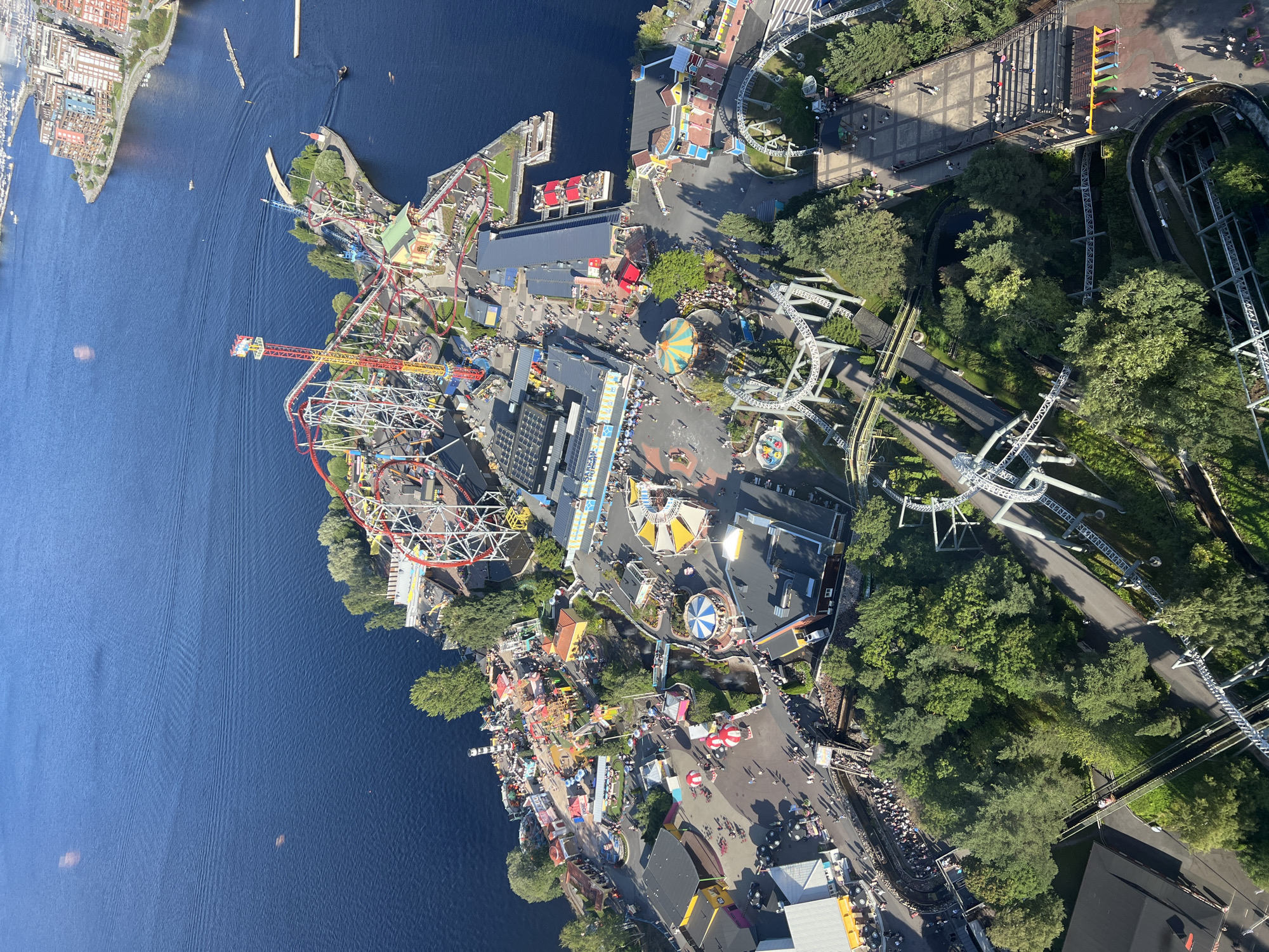 Drone footage over Särkänniemi amusement park, Tampere
