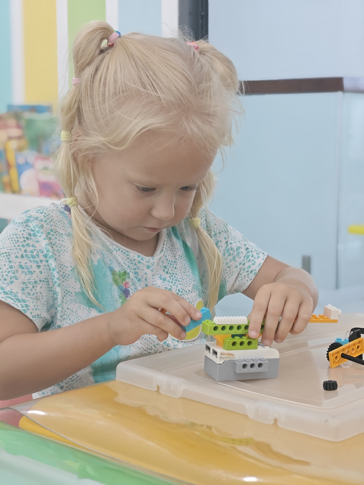 Kids deep in a LEGO session at a Nha Trang playroom