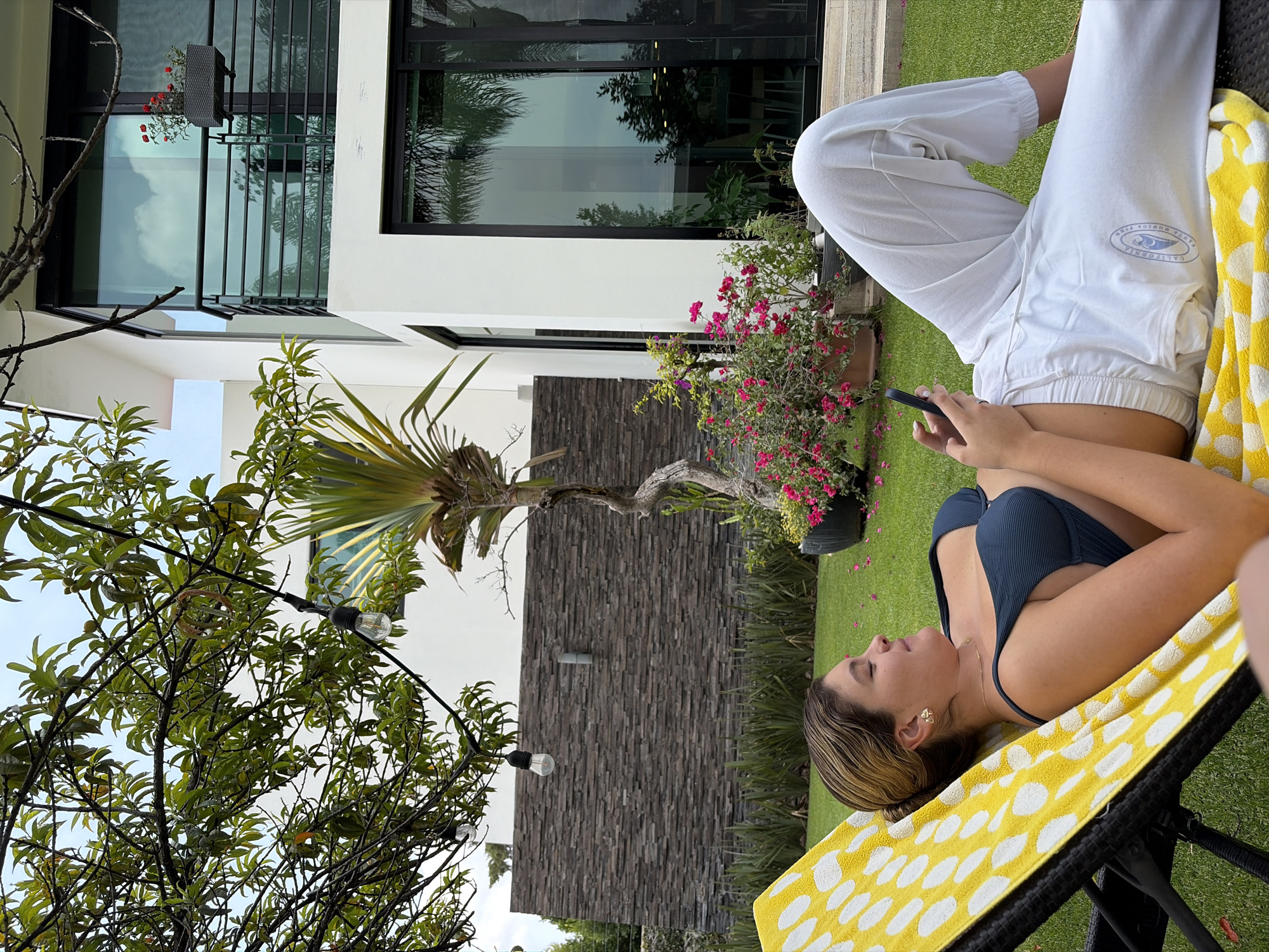 Casual afternoon gathering at modern home with lounging and dining