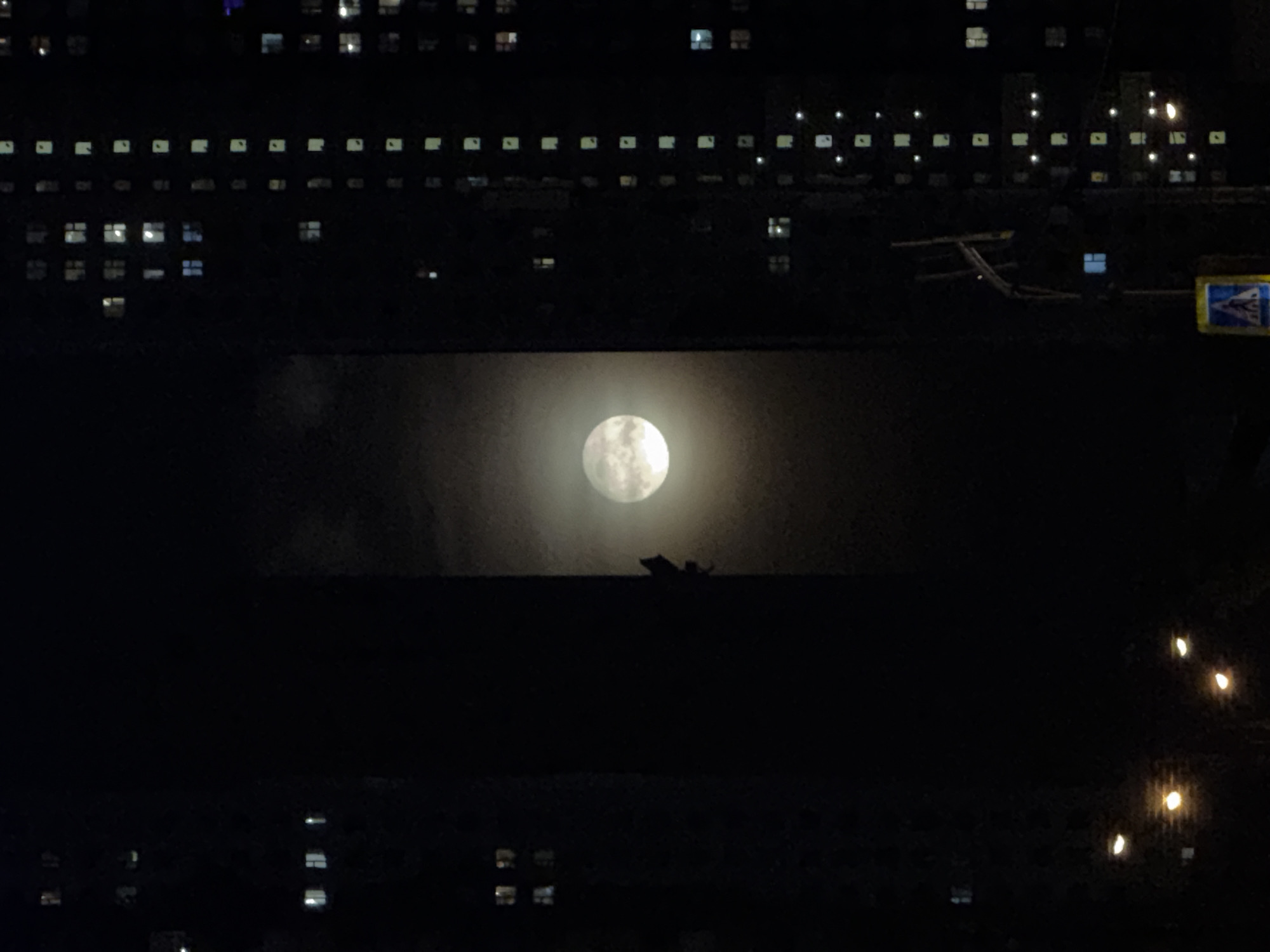 Full moon over Krasnogorsk on a clear June night