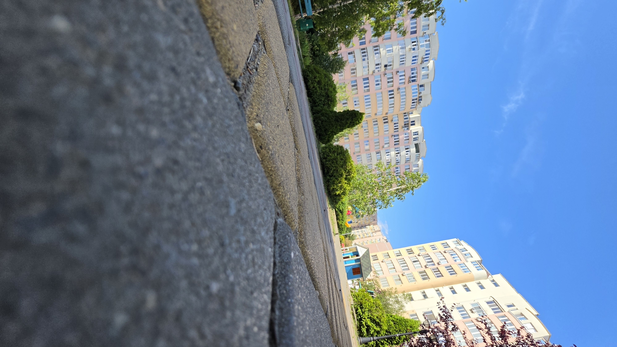 Afternoon at a residential complex, inside and out