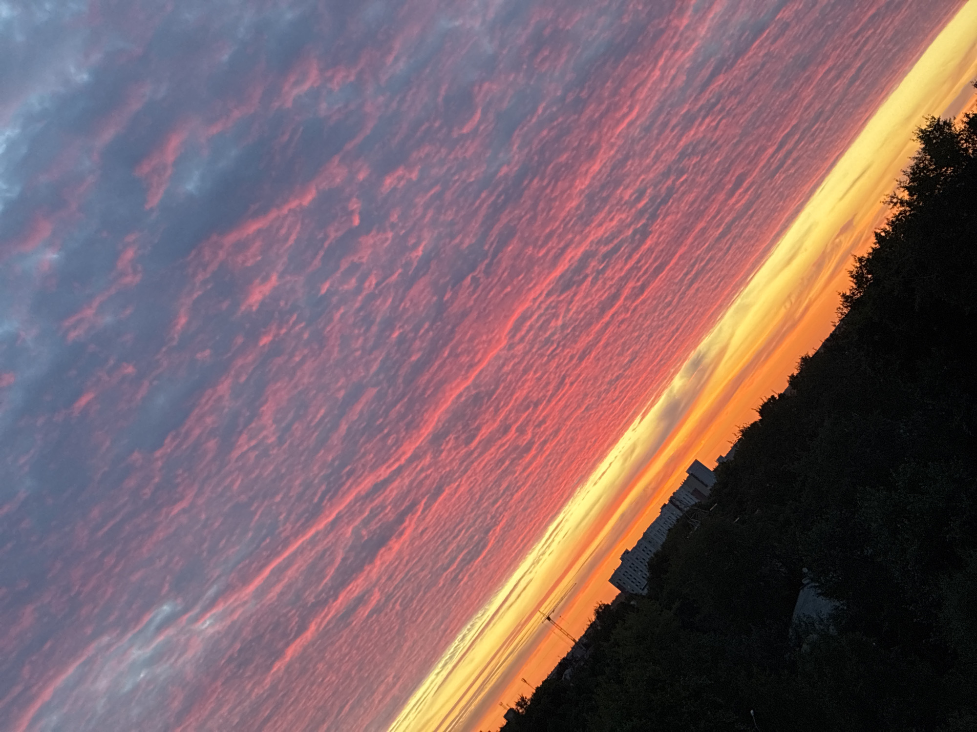 Vivid urban sunset shot from multiple angles