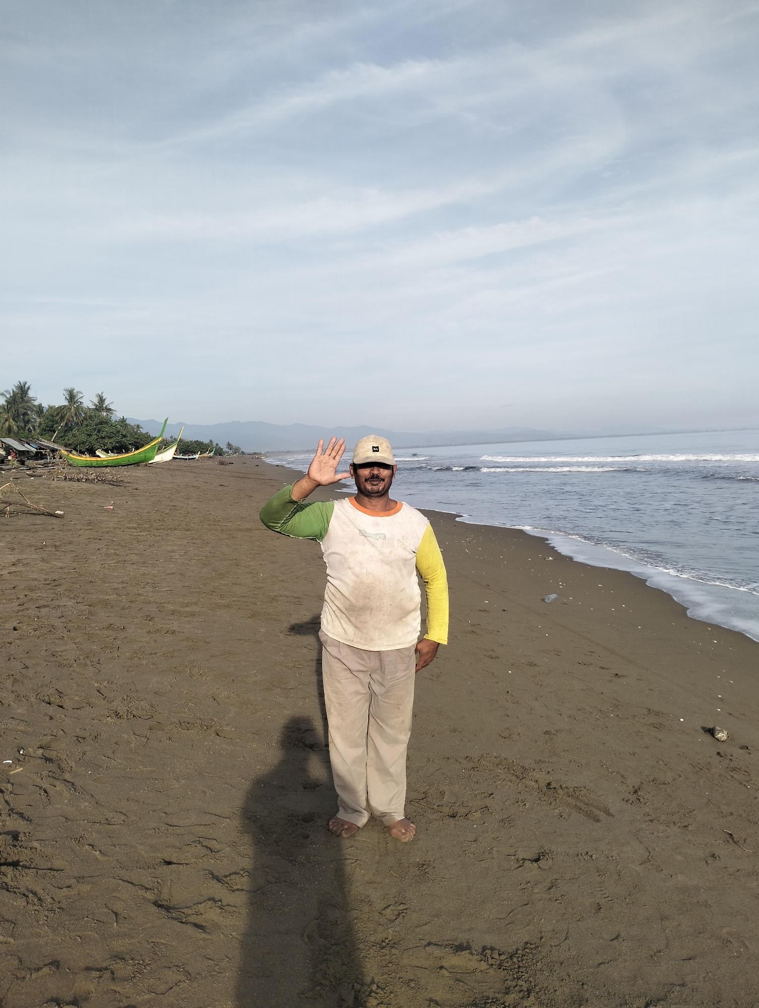 Beach visit documented in Curehtunong, Indonesia during early morning hours