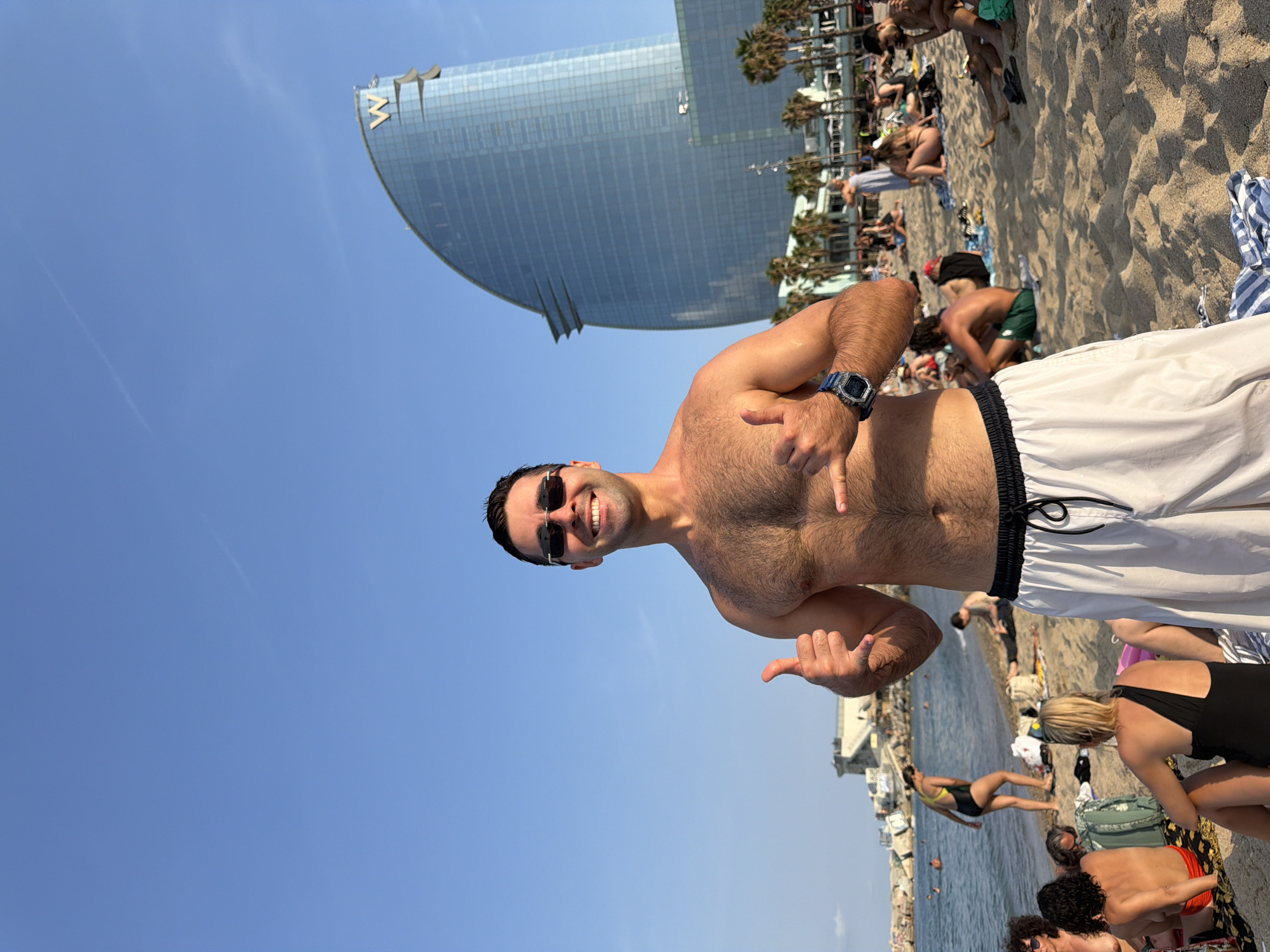 Beach vibes and the W Hotel on Barcelona's waterfront