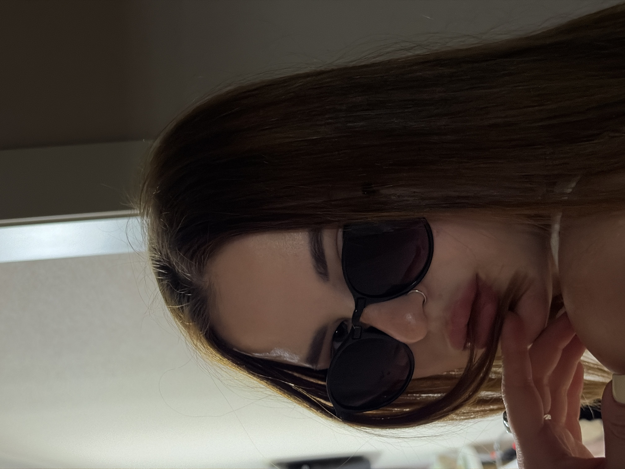 Woman in sunglasses photographed in multiple poses, Krasnodar