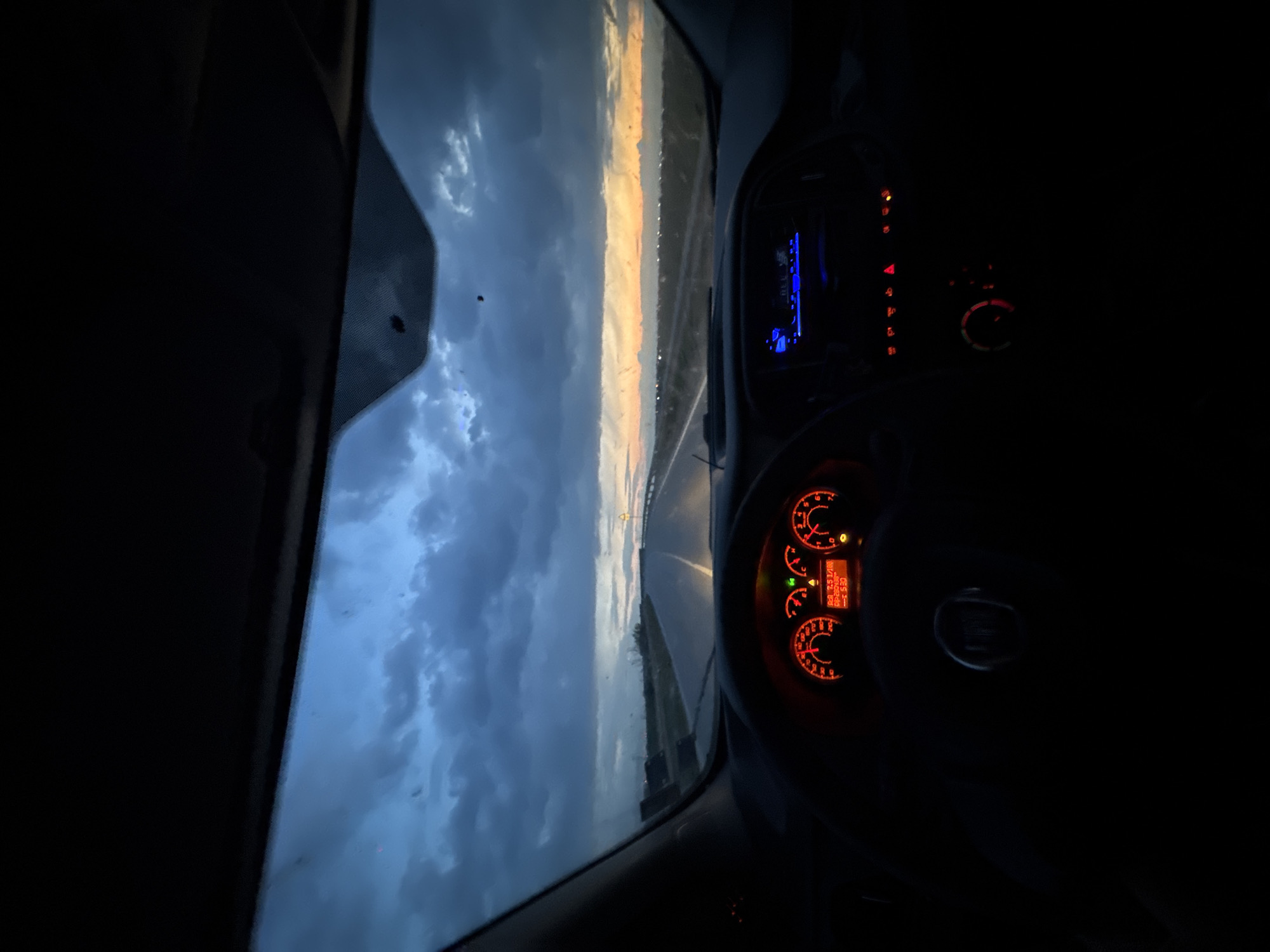 Nighttime highway drive recorded near Skutare, Bulgaria