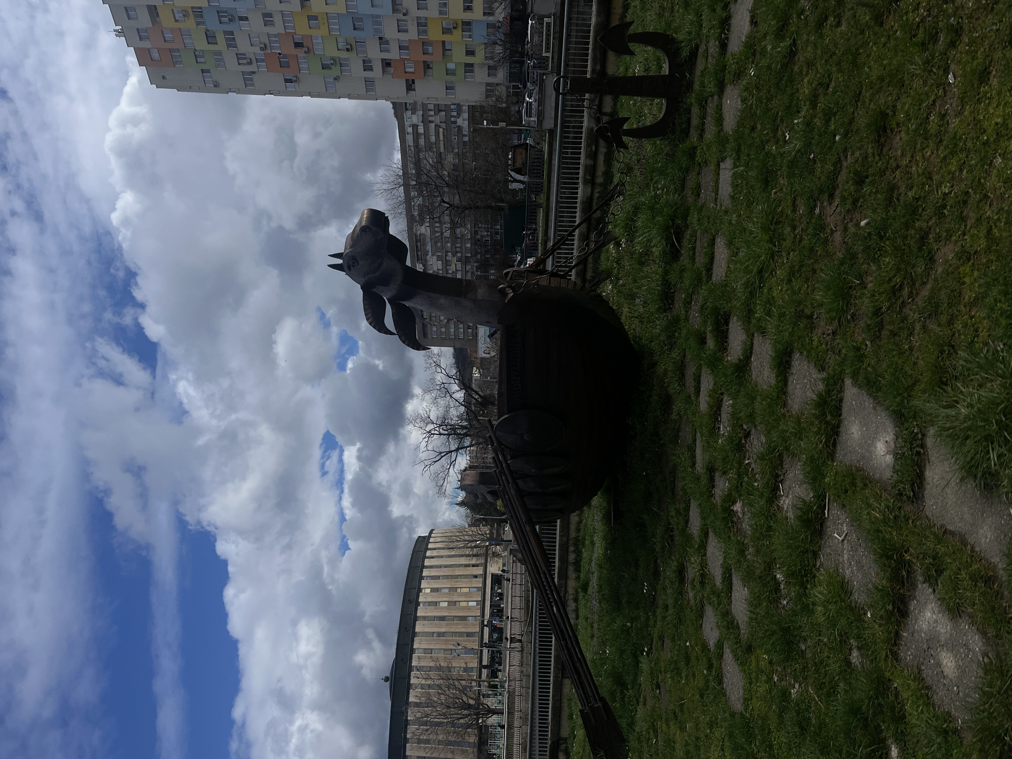 Bronze horse sculpture documented in Gabrovo, Bulgaria