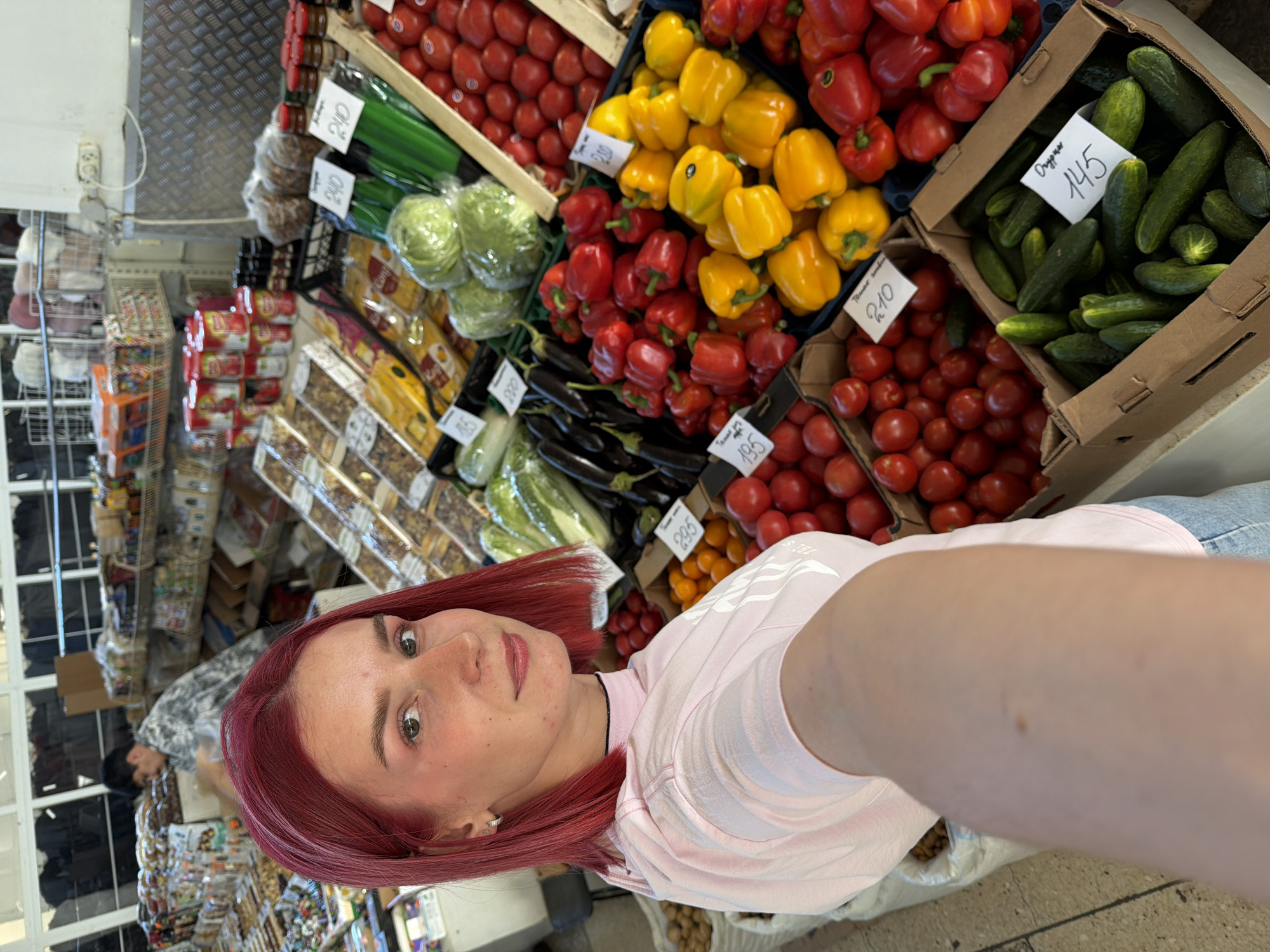 Early morning life documented in Chaikovsky marketplace and vehicles