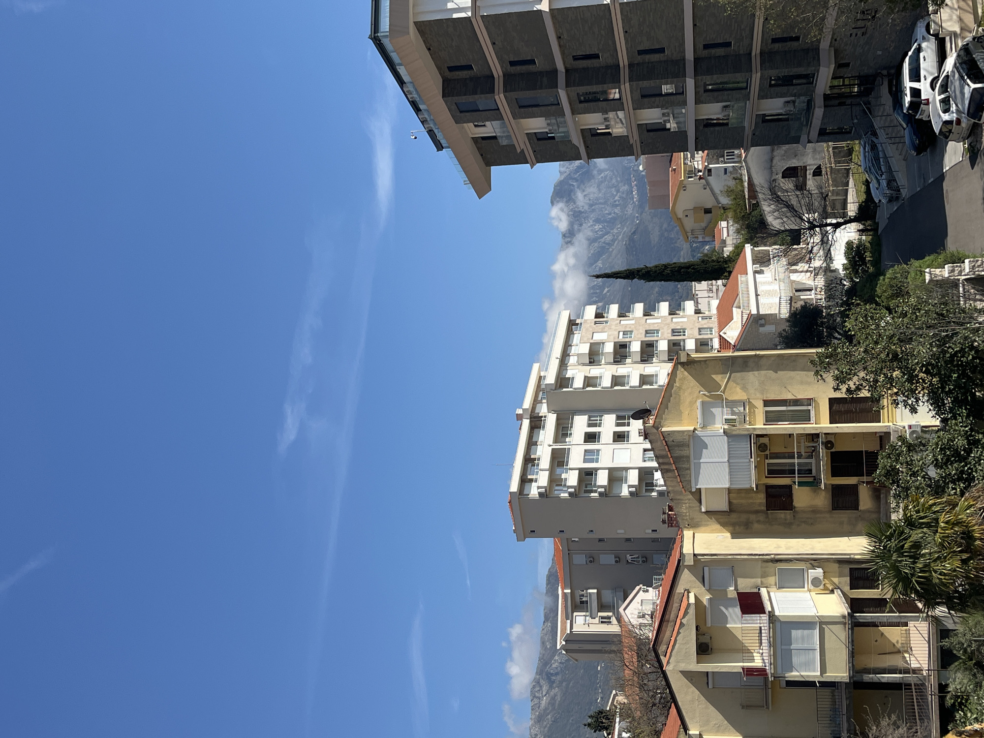 Excavator demolishes wall in Bečići, Montenegro