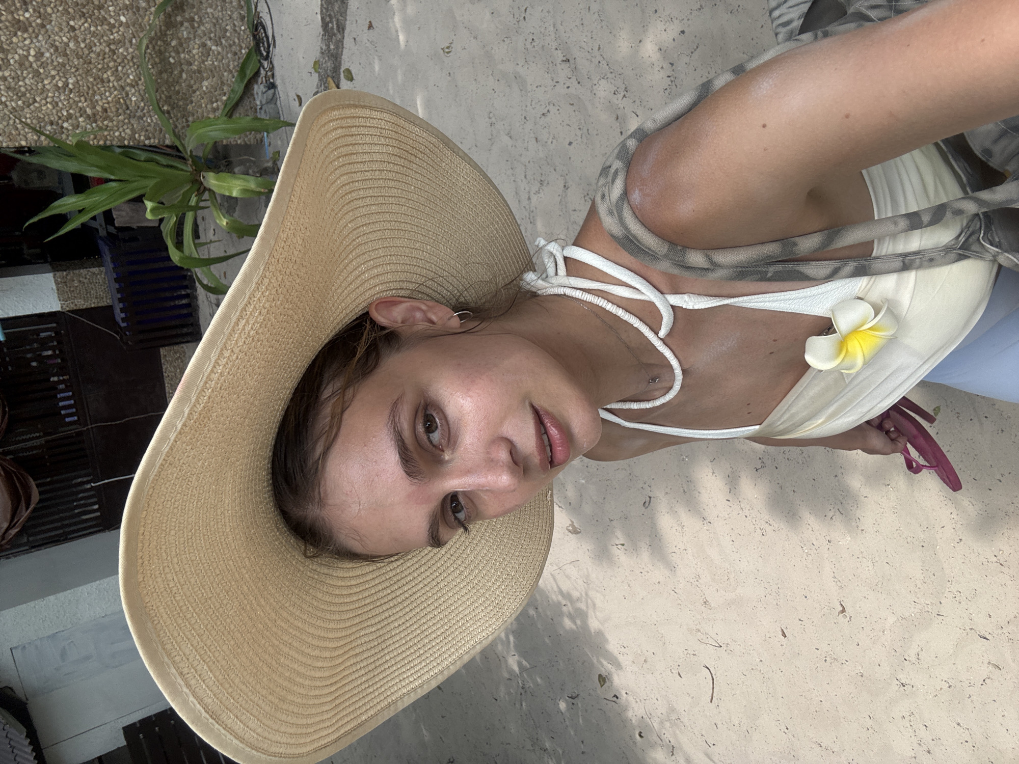 Tourist visits rocky landscape in Tambon Lam Kaen, Thailand